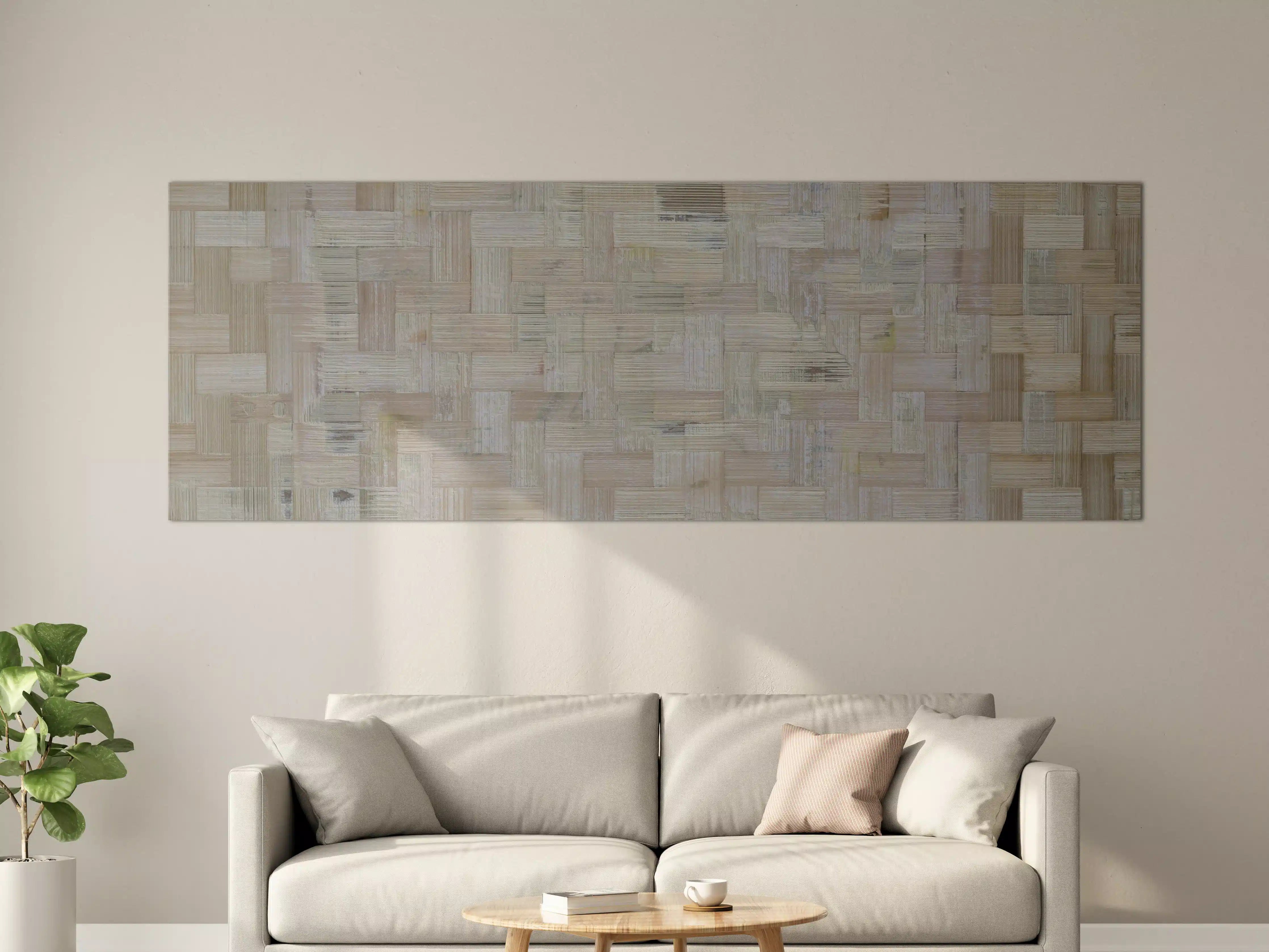 Große Wandbilder - Weiße Holzmaserung mit natürlicher Textur