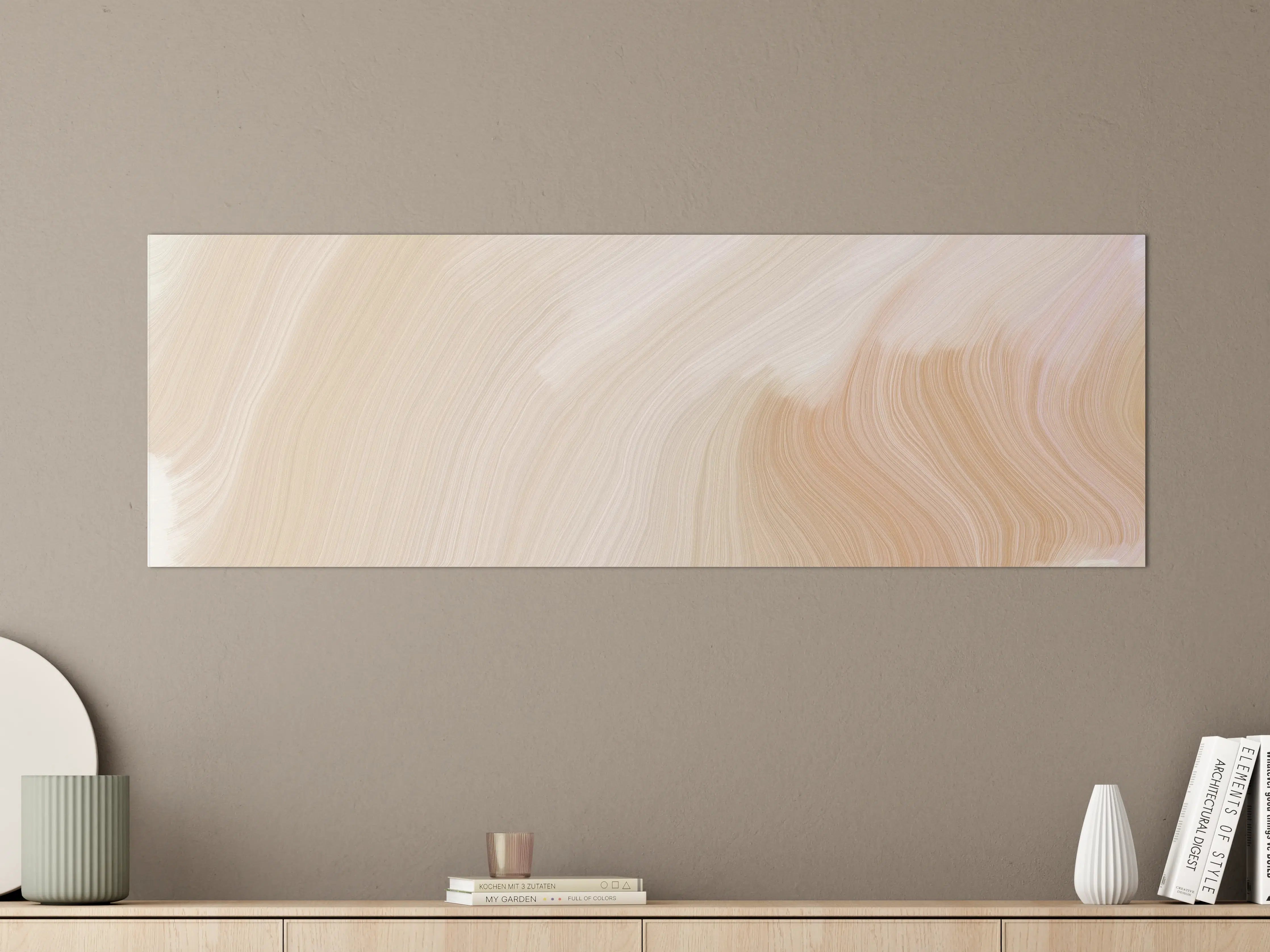 Große Wandbilder - Weiße Marmor-Textur mit beige Tönen