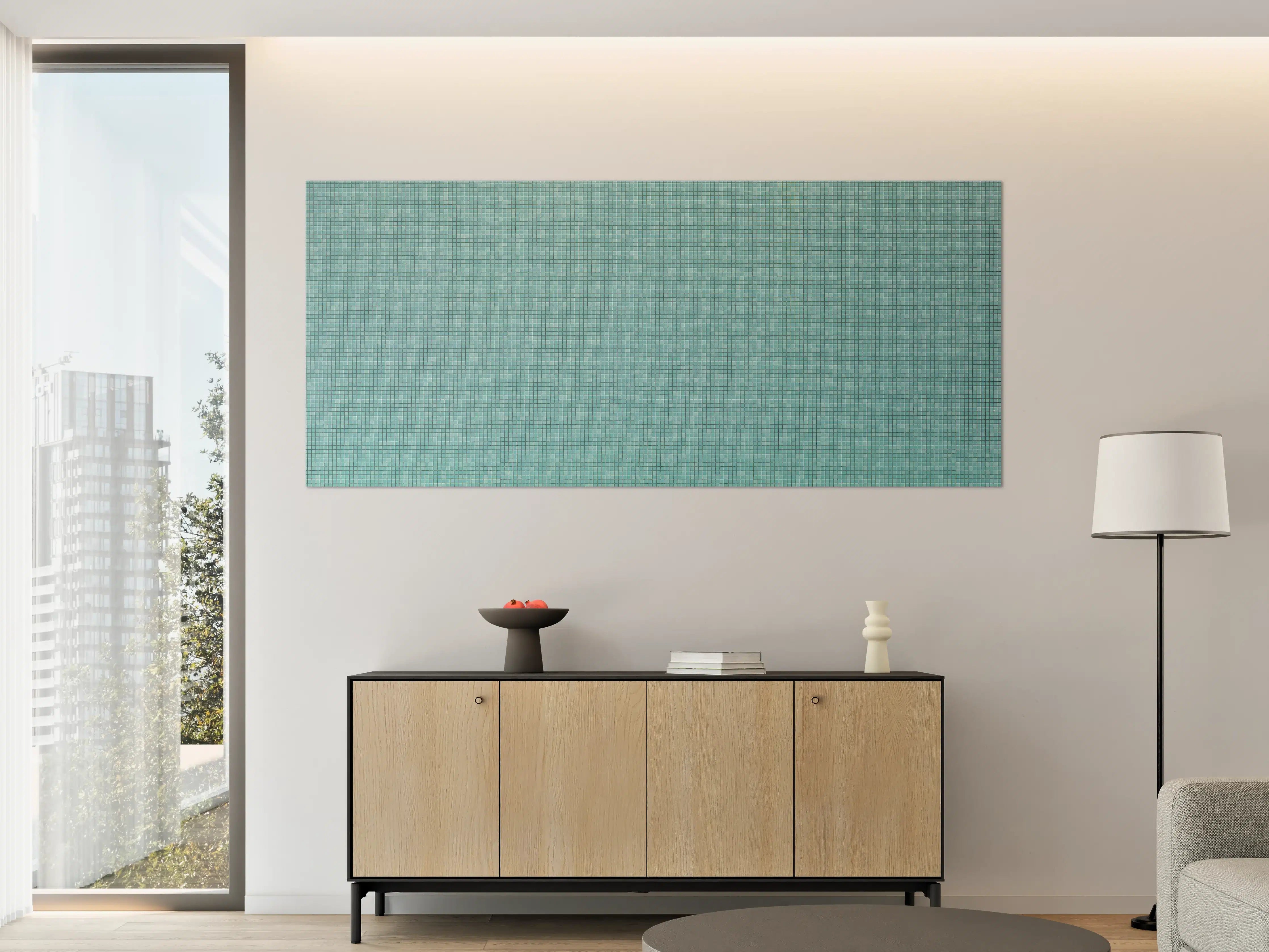 Große Wandbilder - Weiße Marmor-Textur mit blauer Tönung