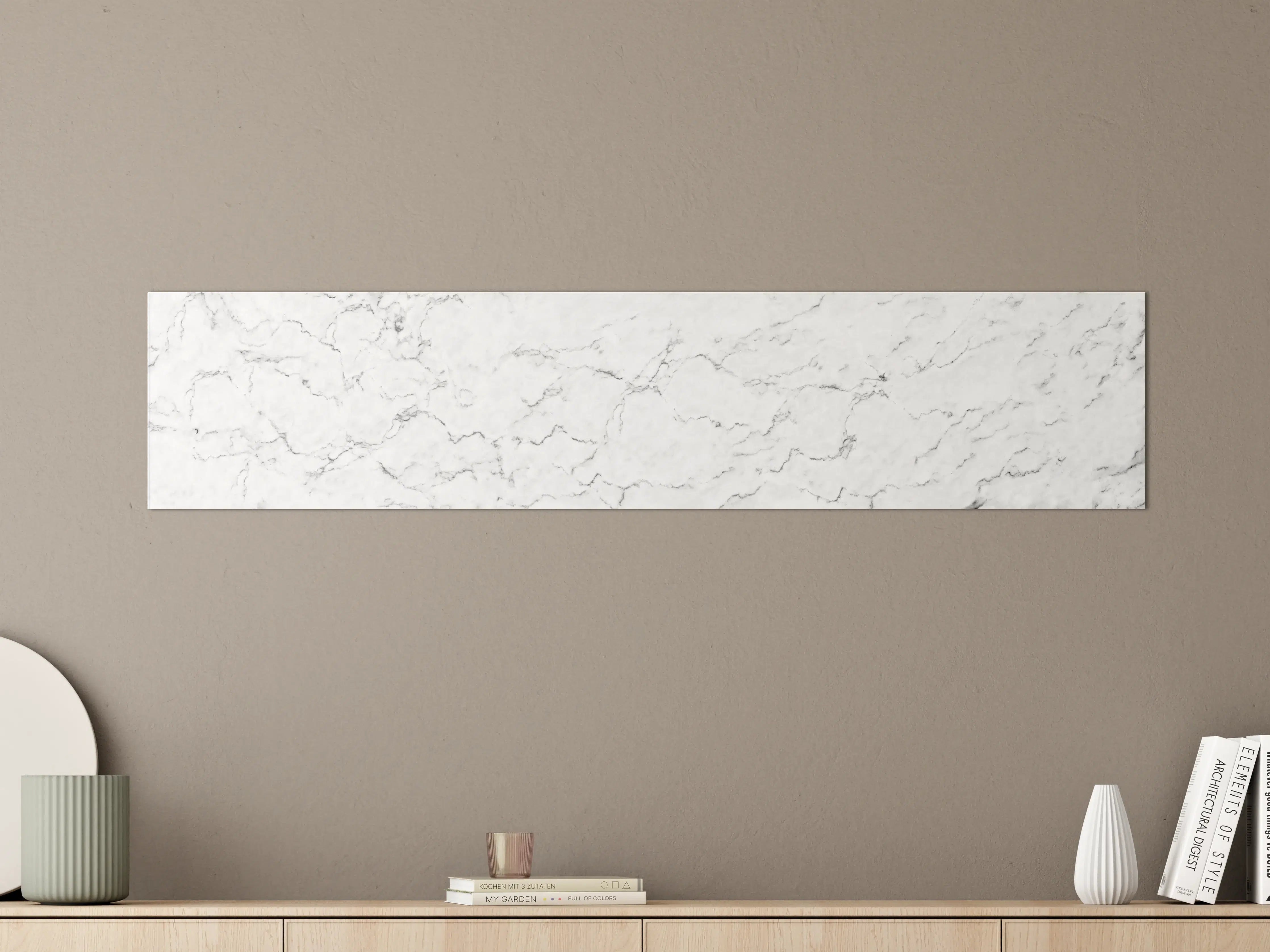 Große Wandbilder - Weiße Marmorstruktur mit feinen Rissen