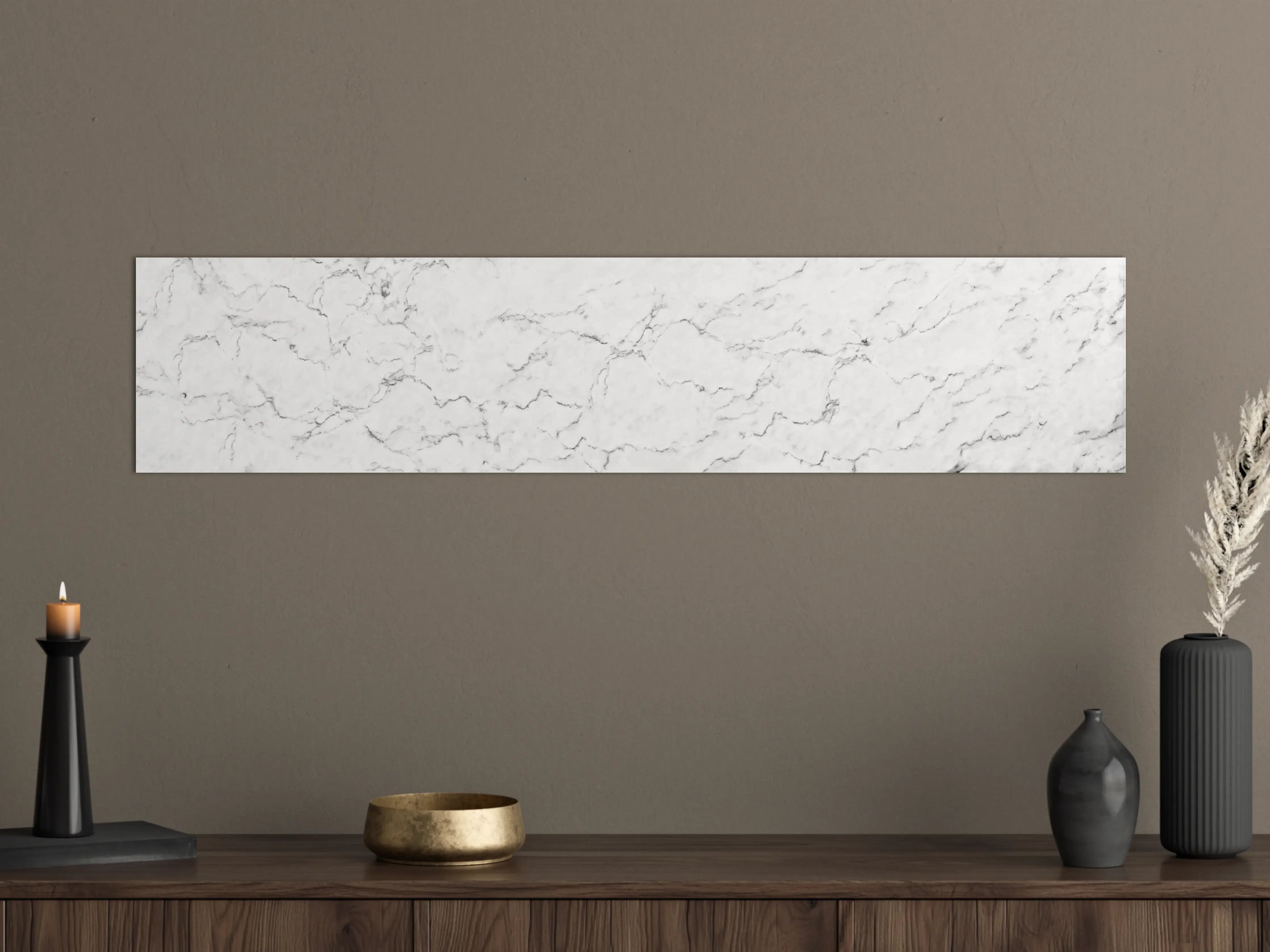Große Wandbilder - Weiße Marmorstruktur mit feinen Rissen