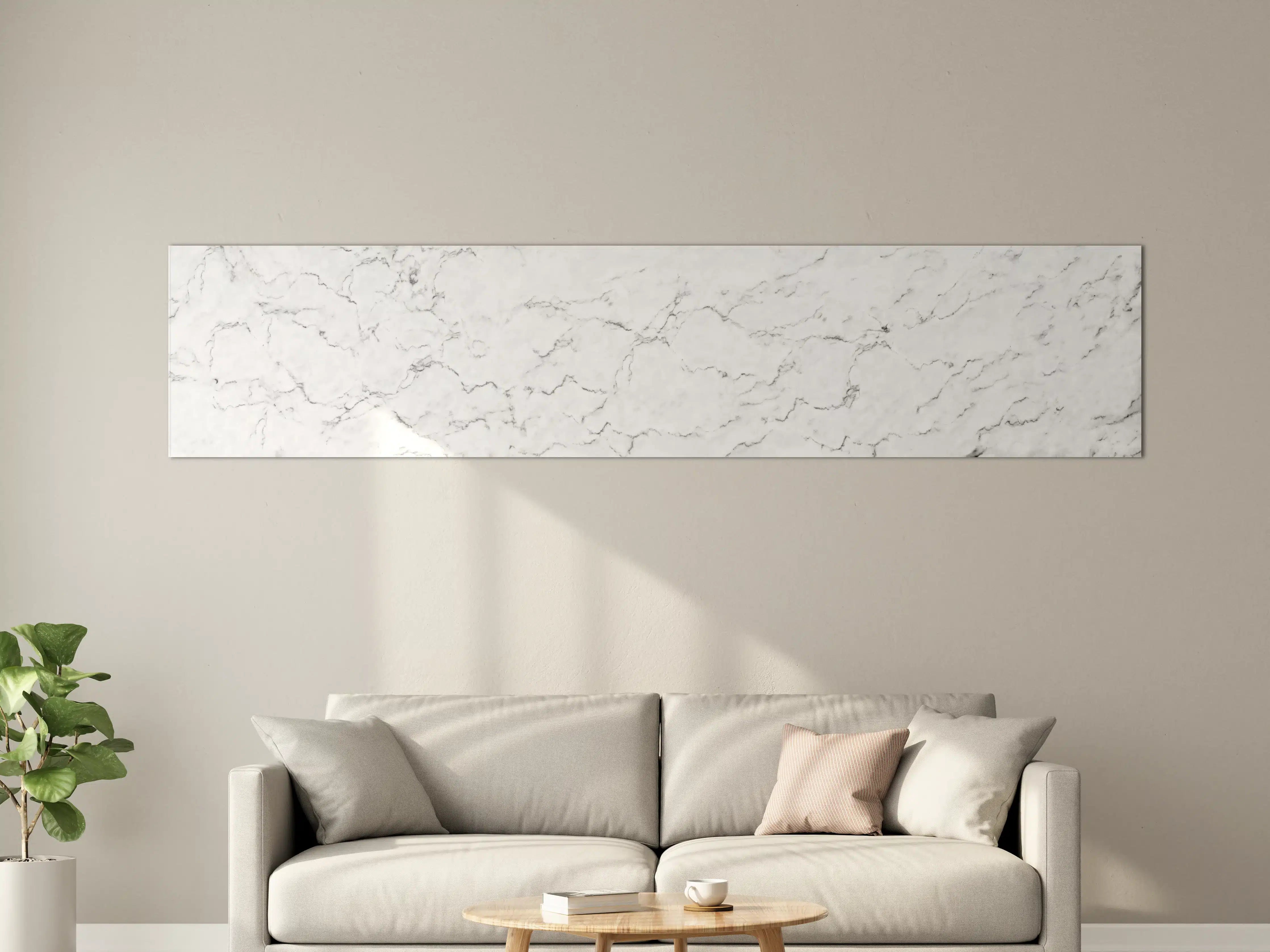 Große Wandbilder - Weiße Marmorstruktur mit feinen Rissen