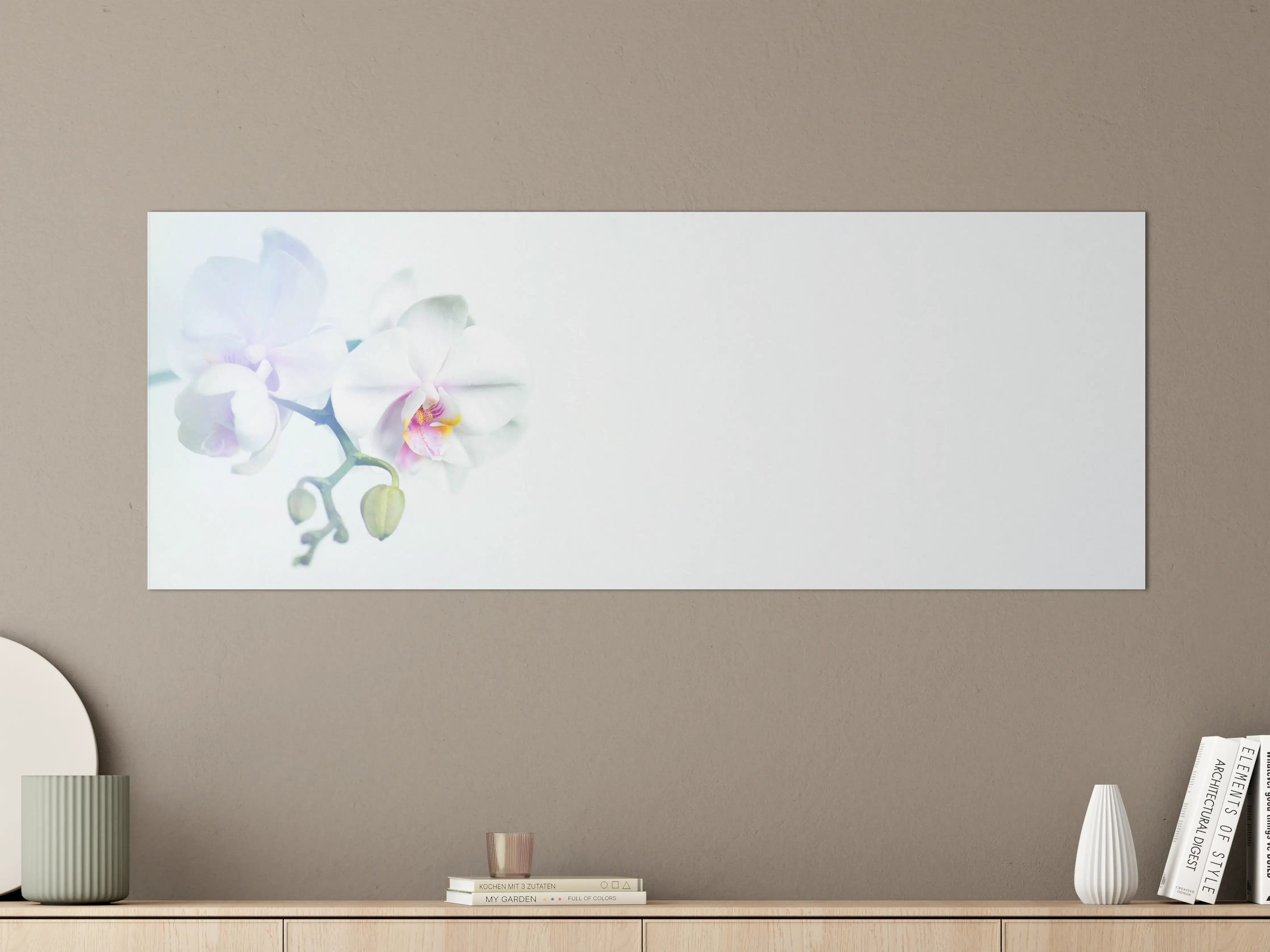 Große Wandbilder - Weiße Orchidee in Pastell