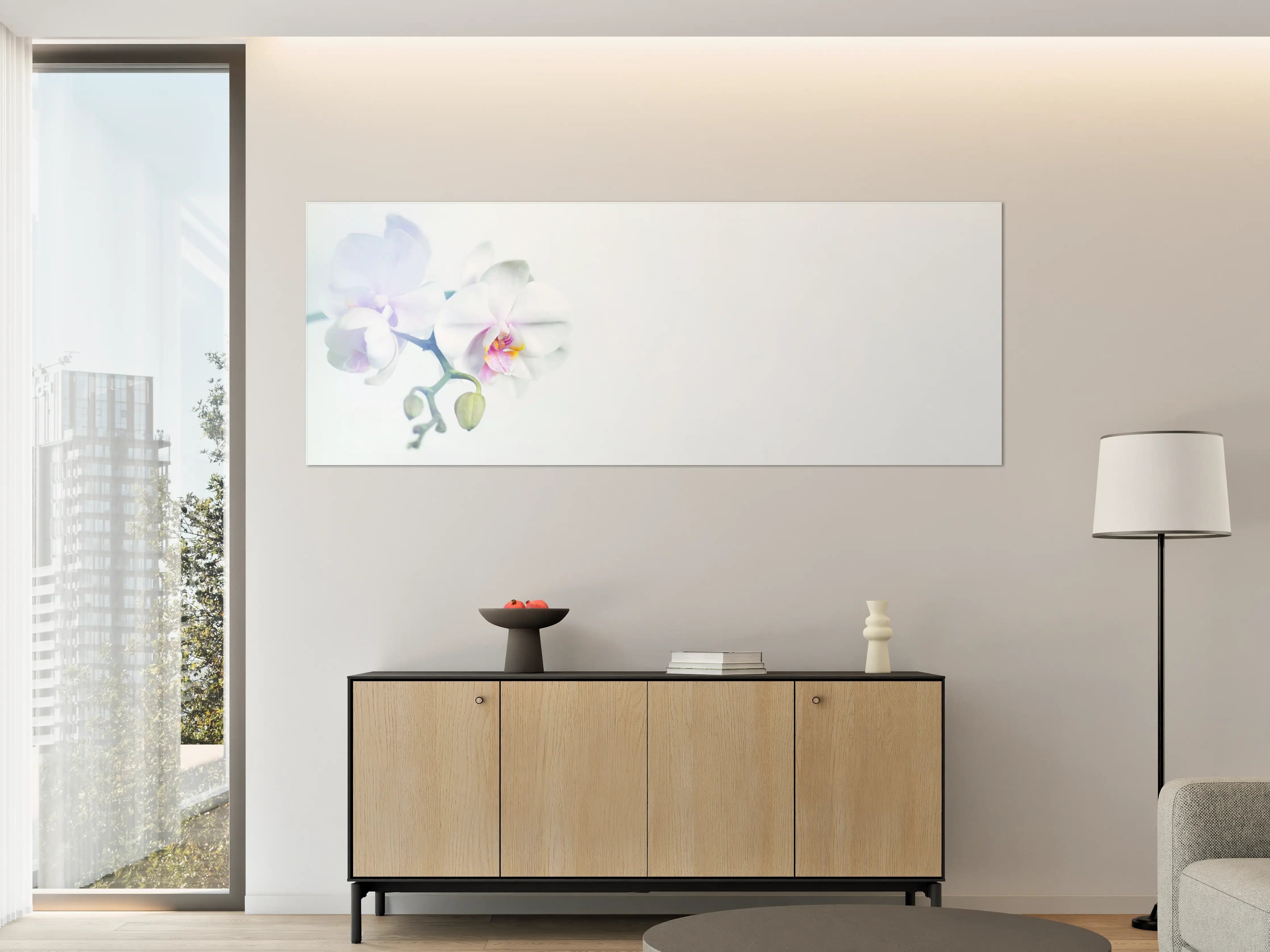 Große Wandbilder - Weiße Orchidee in Pastell