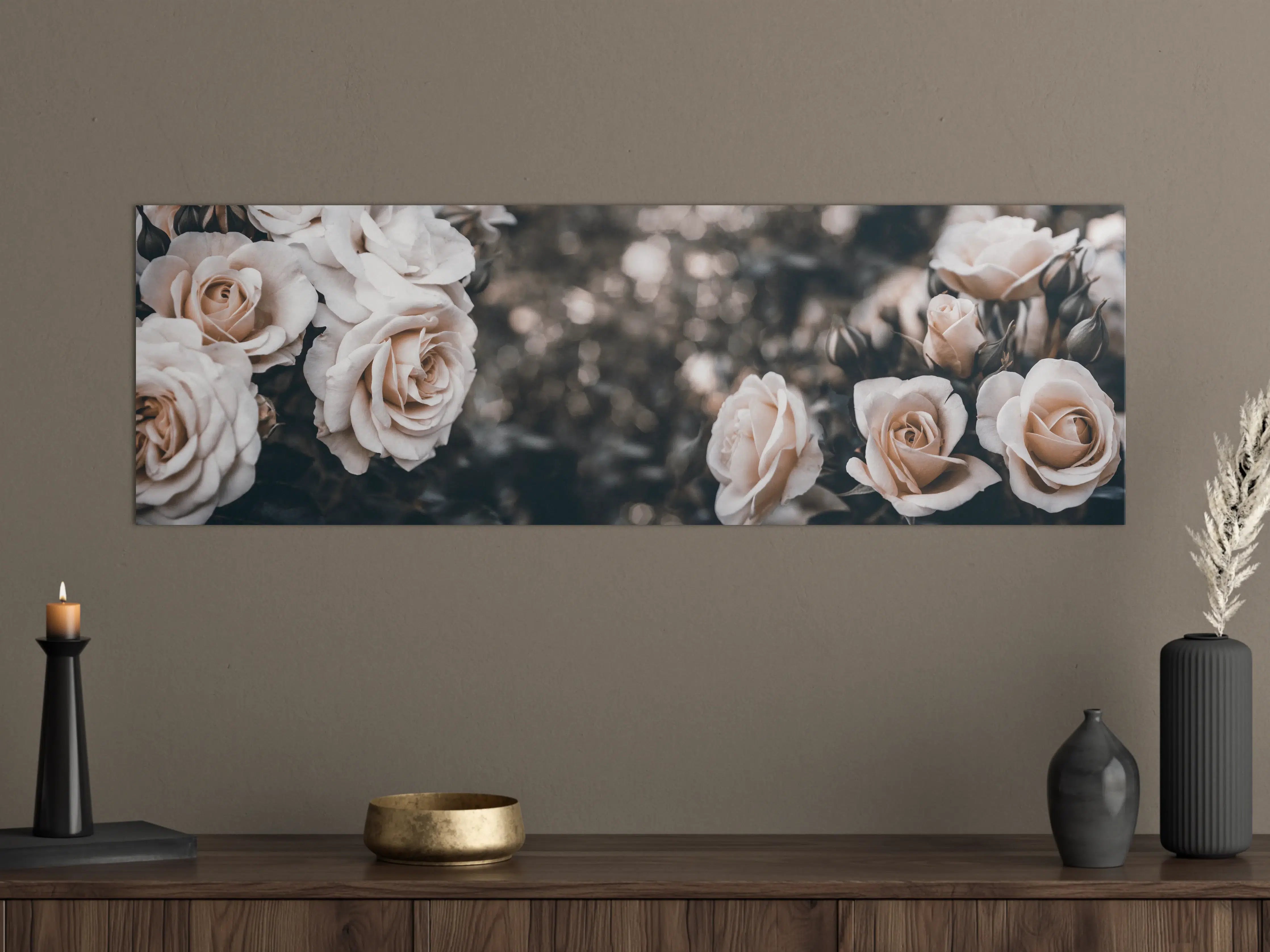 Große Wandbilder - Weisse Pastell- Rosen - Fine Art