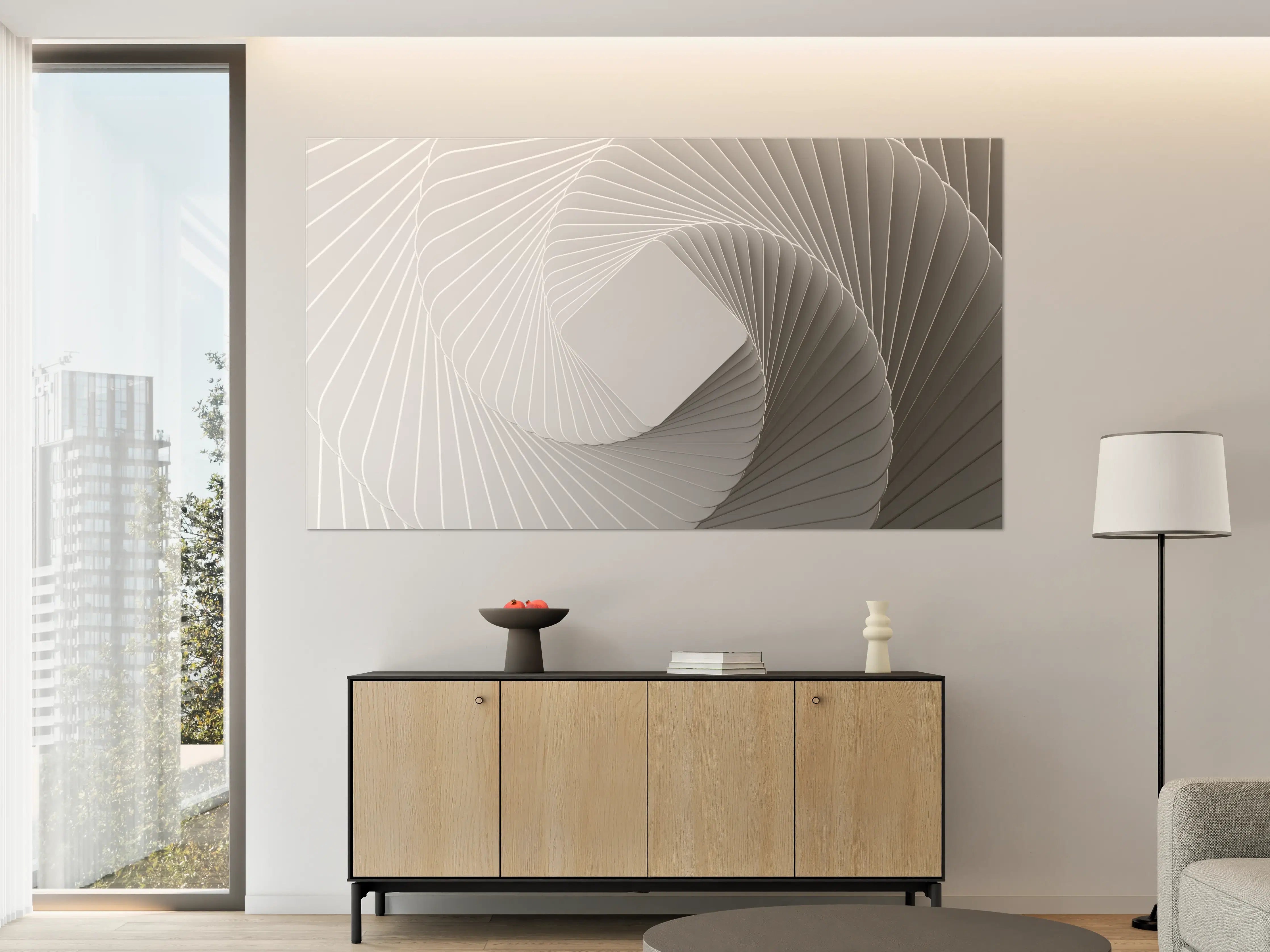 Große Wandbilder - Weiße Quadrate - Illusion