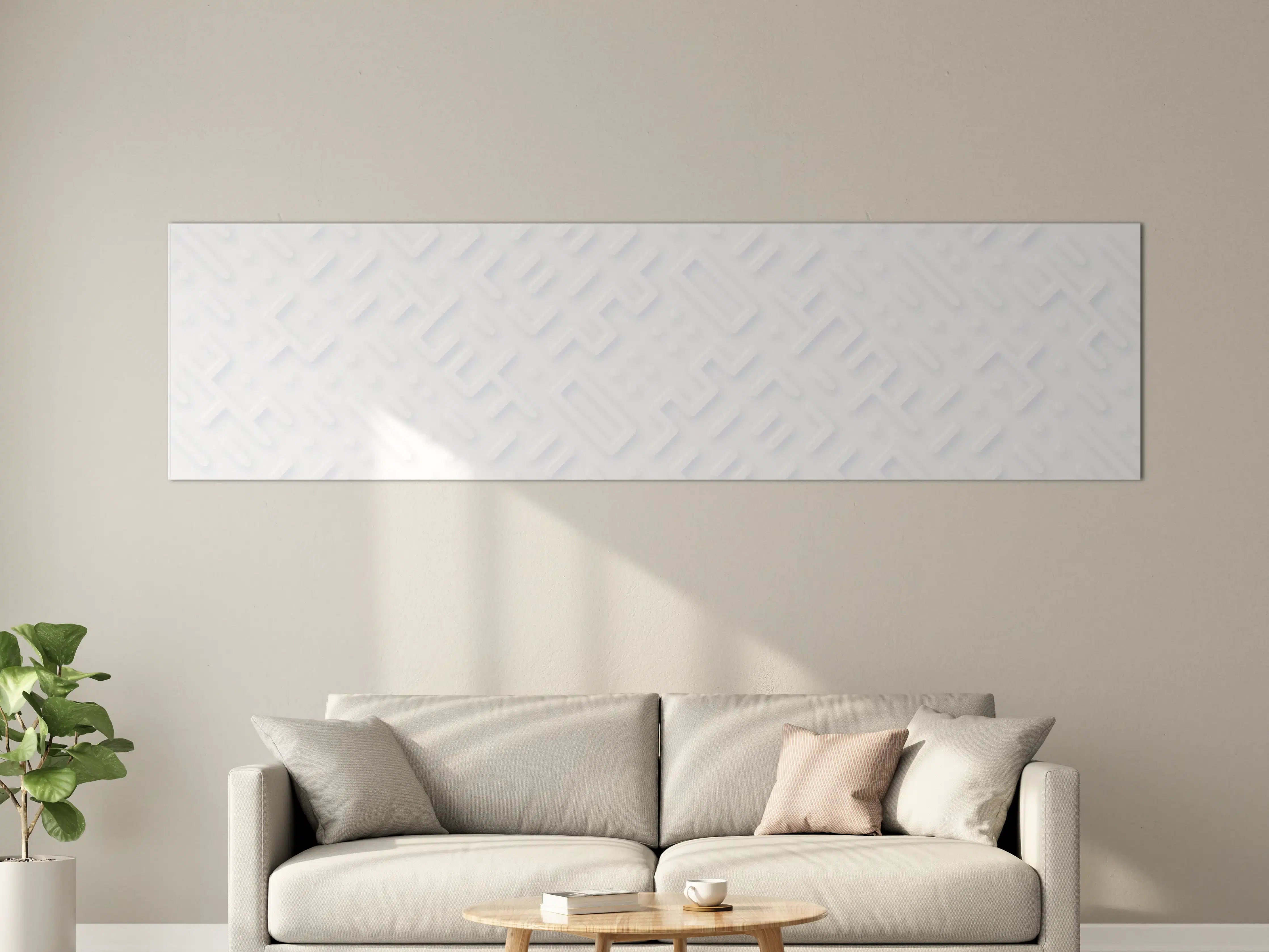 Große Wandbilder - Weiße Relief-Struktur in Pastelloptik