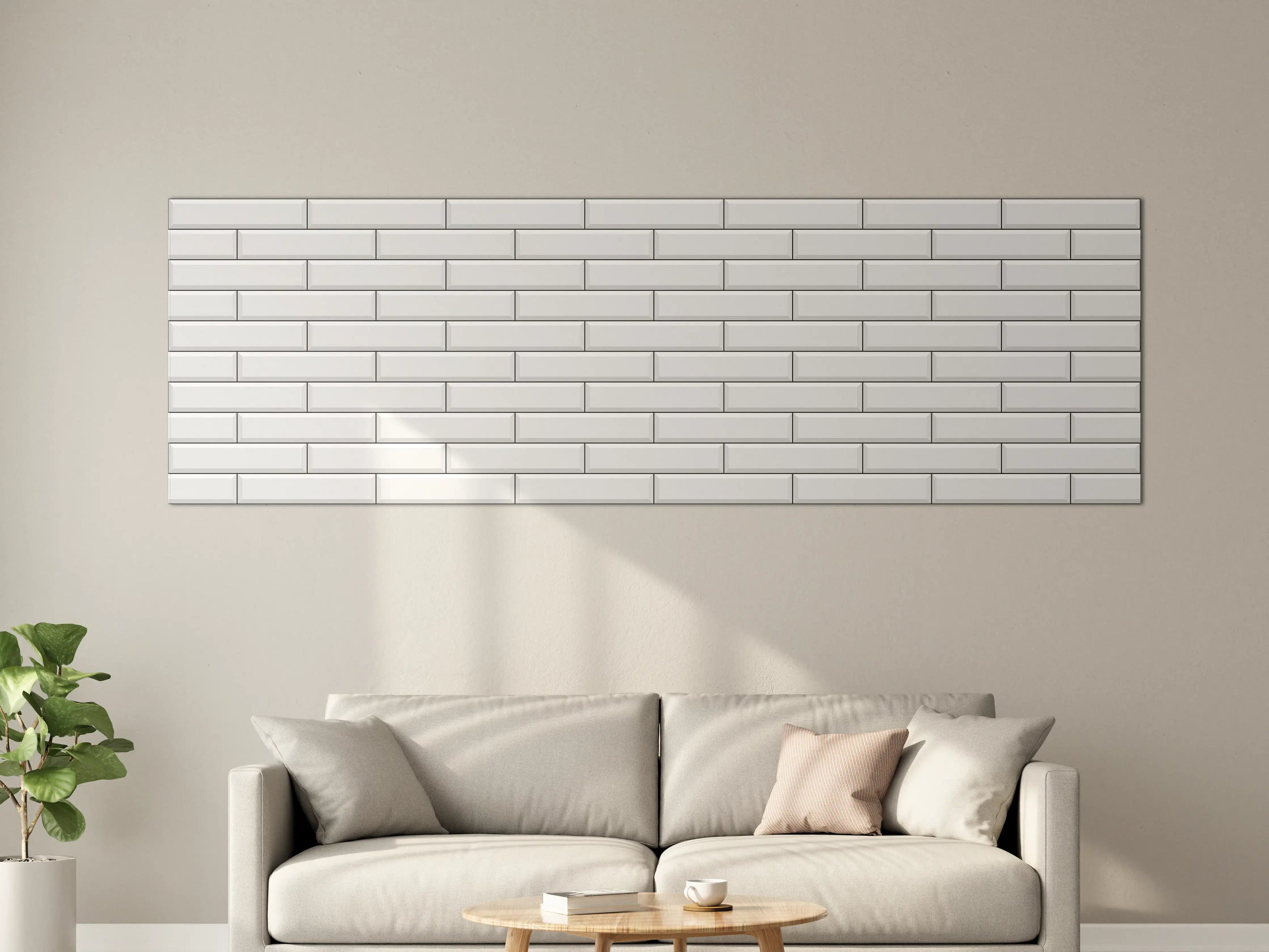 Große Wandbilder - Weiße Ziegelwand Textur