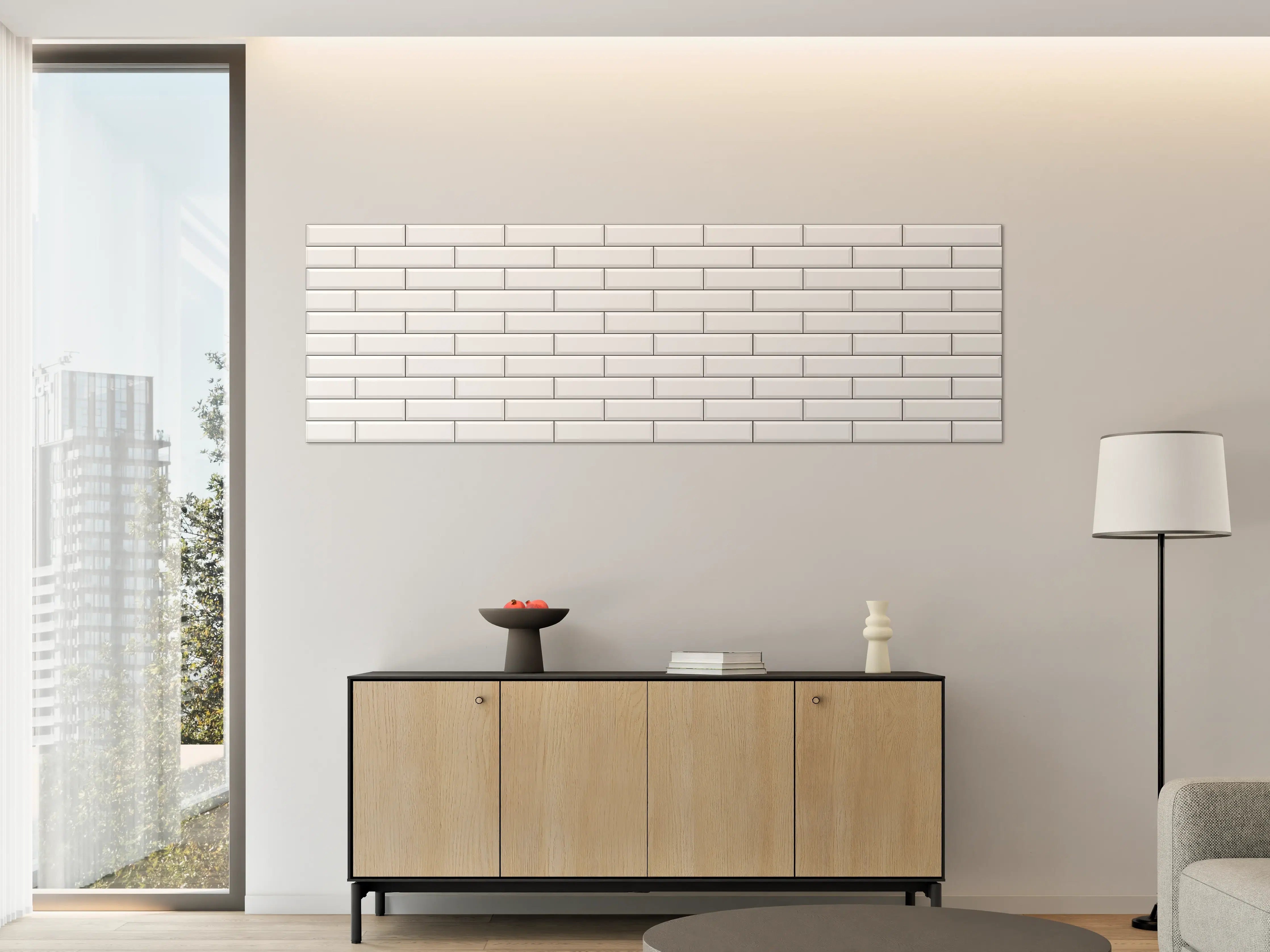 Große Wandbilder - Weiße Ziegelwand Textur