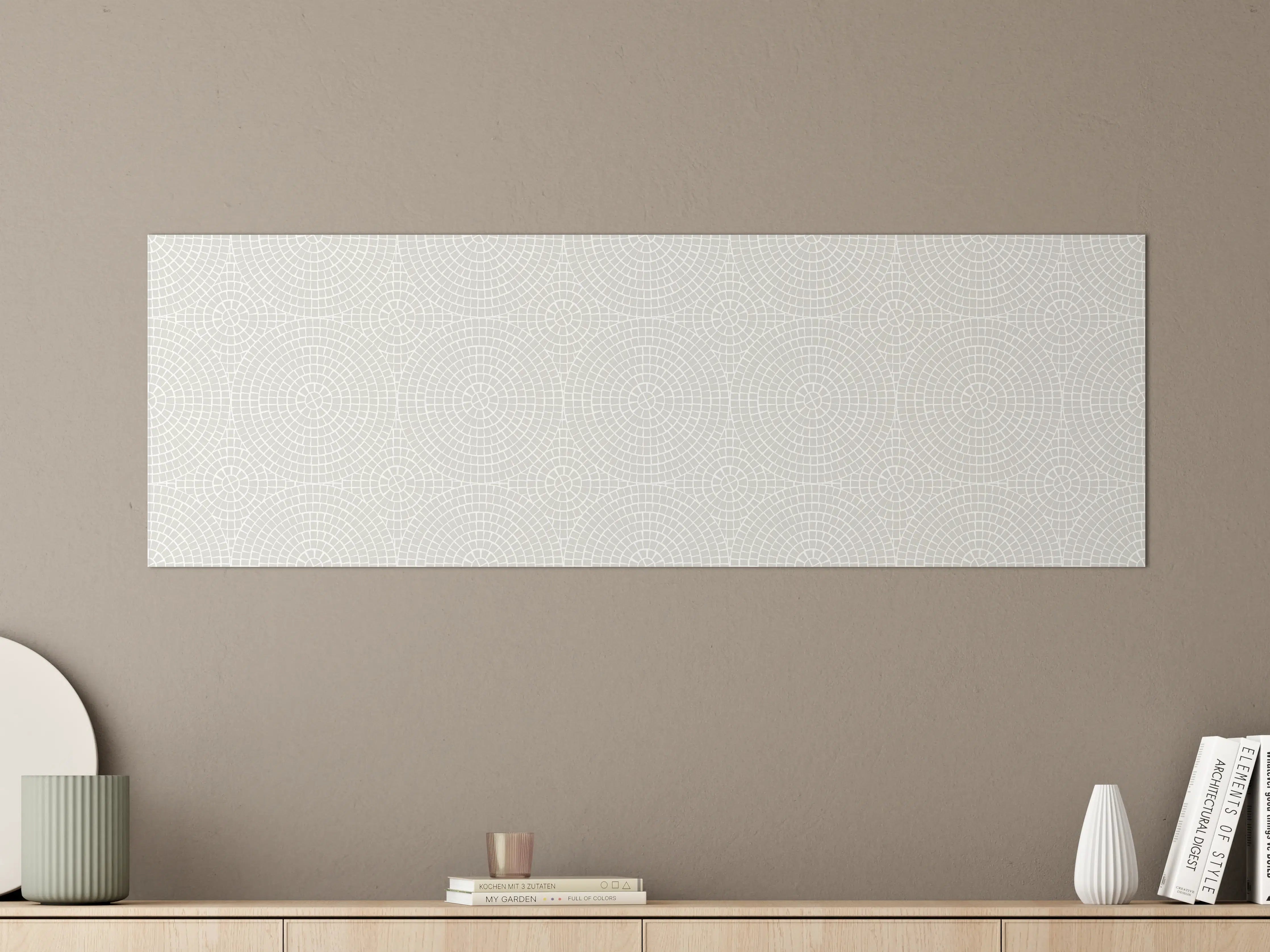 Große Wandbilder - Weiße geometrische Designwand