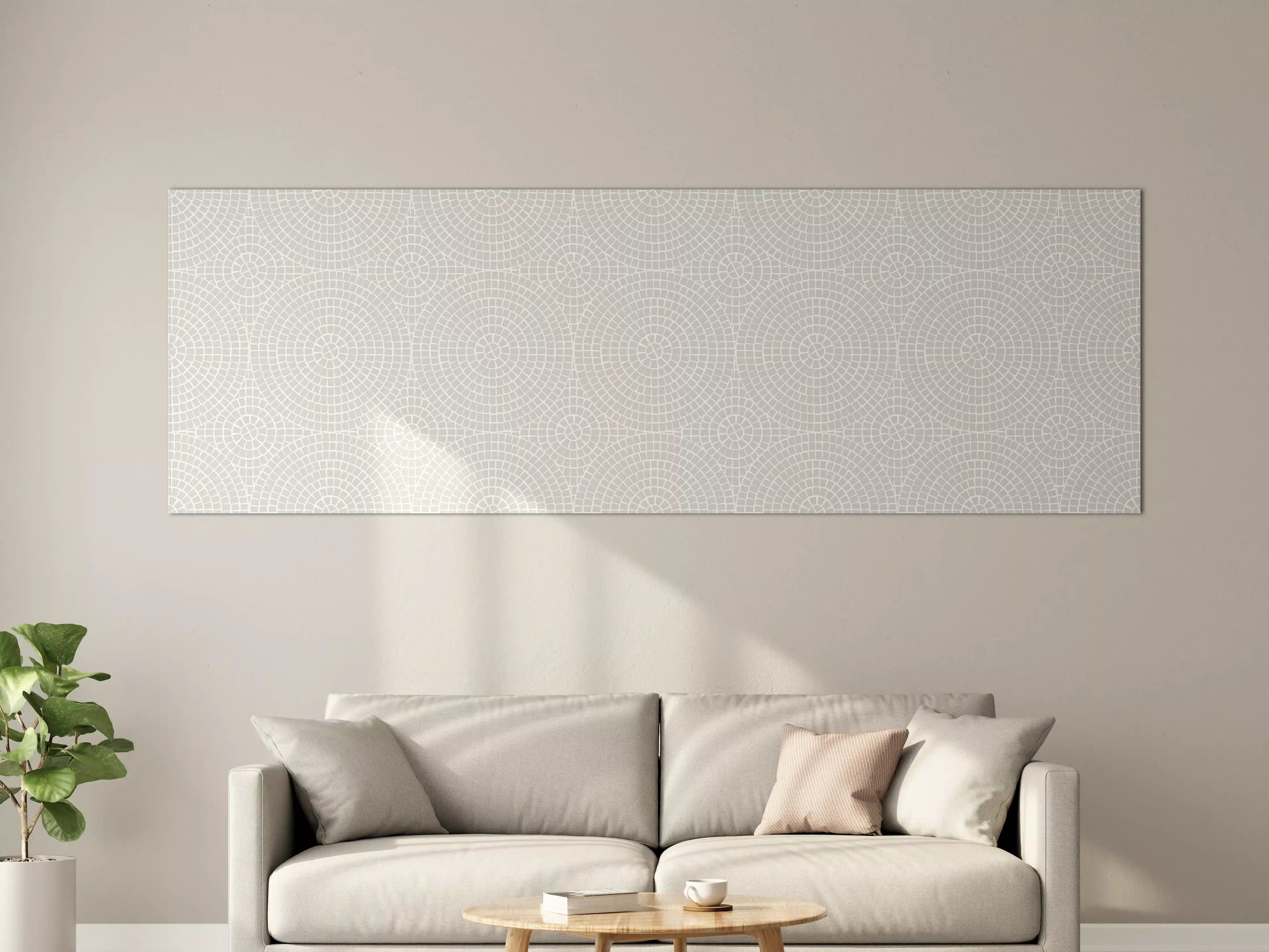 Große Wandbilder - Weiße geometrische Designwand