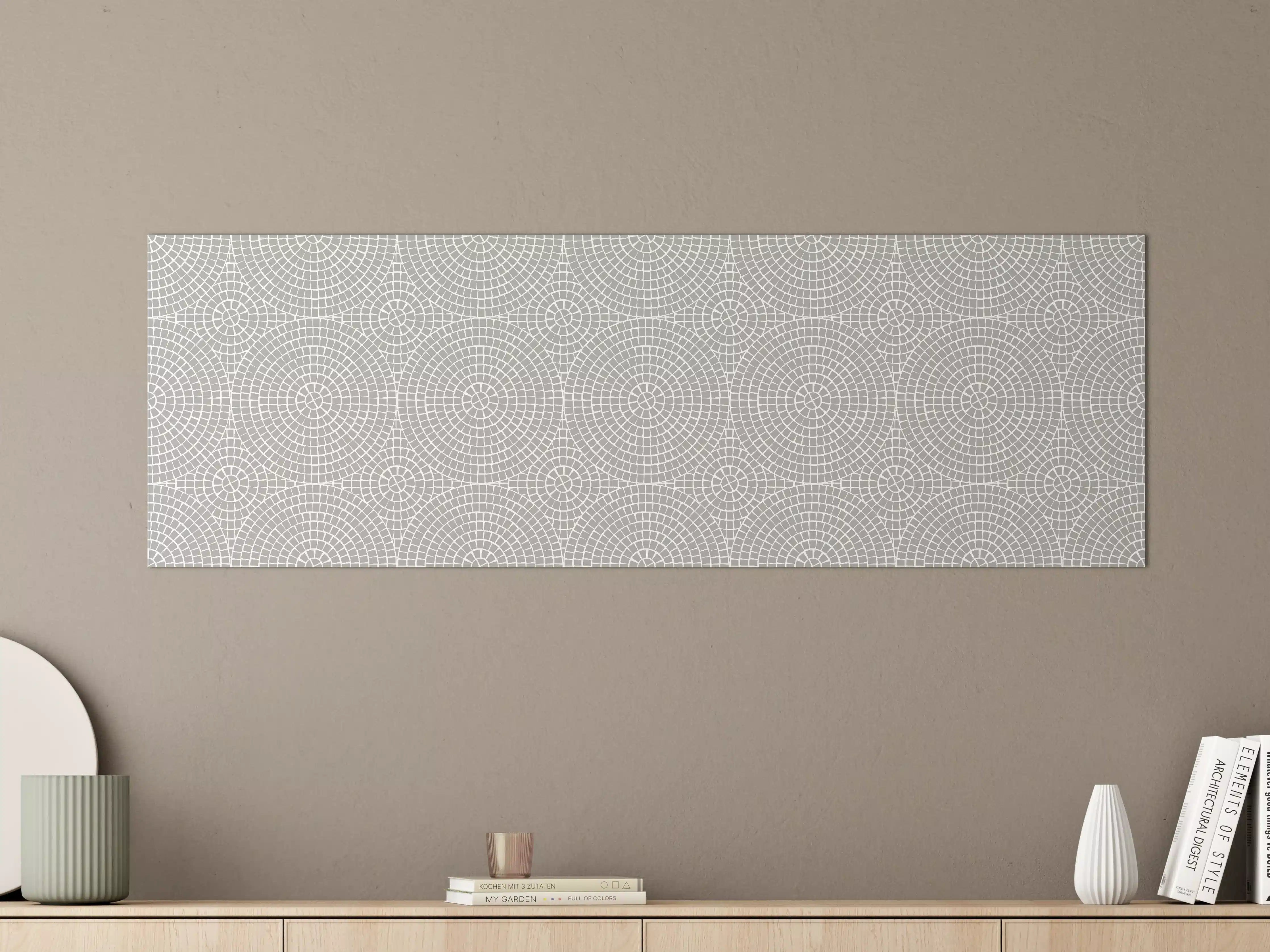Große Wandbilder - Weiße geometrische Kreise-Musterwandbild