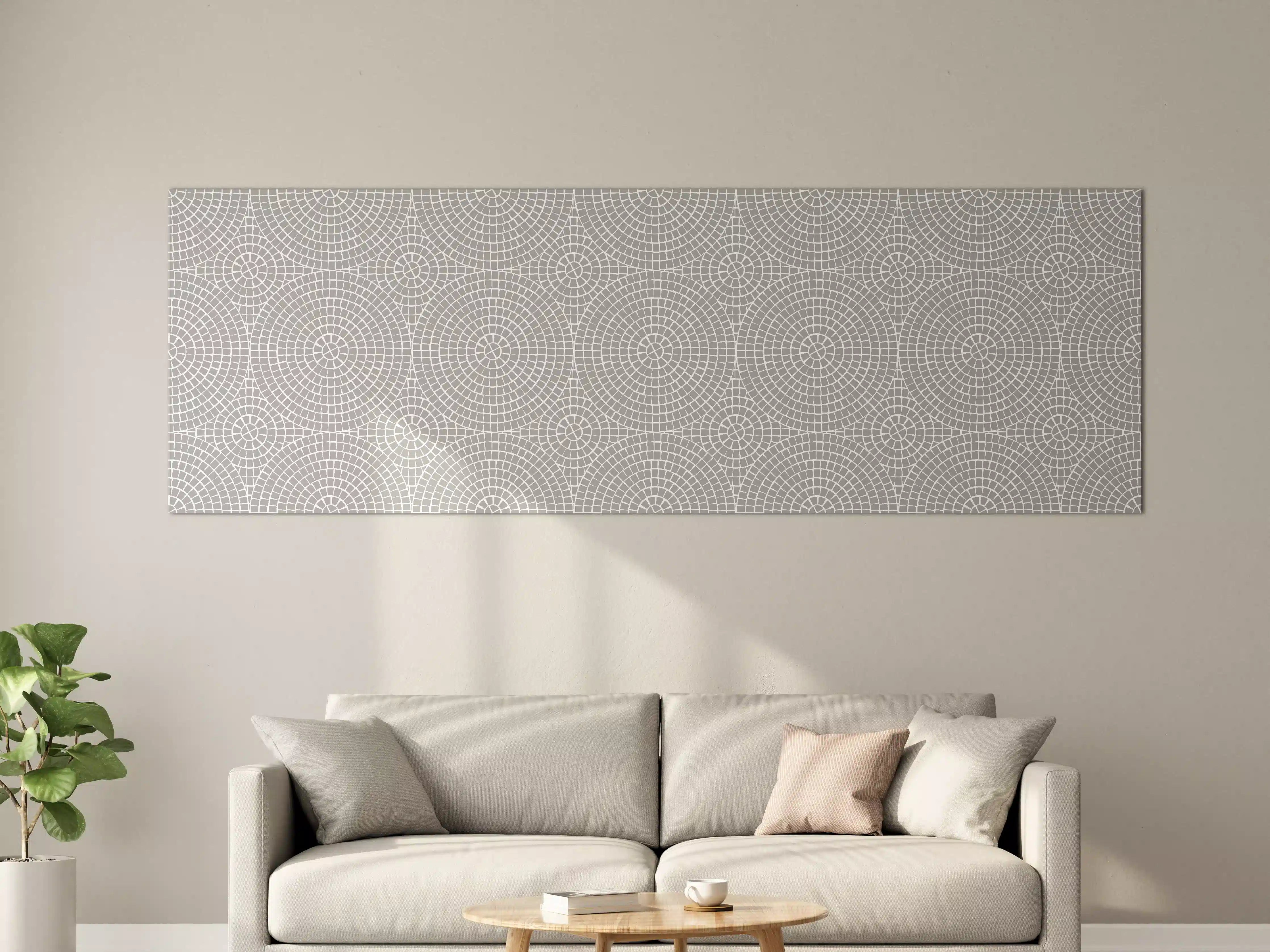 Große Wandbilder - Weiße geometrische Kreise-Musterwandbild
