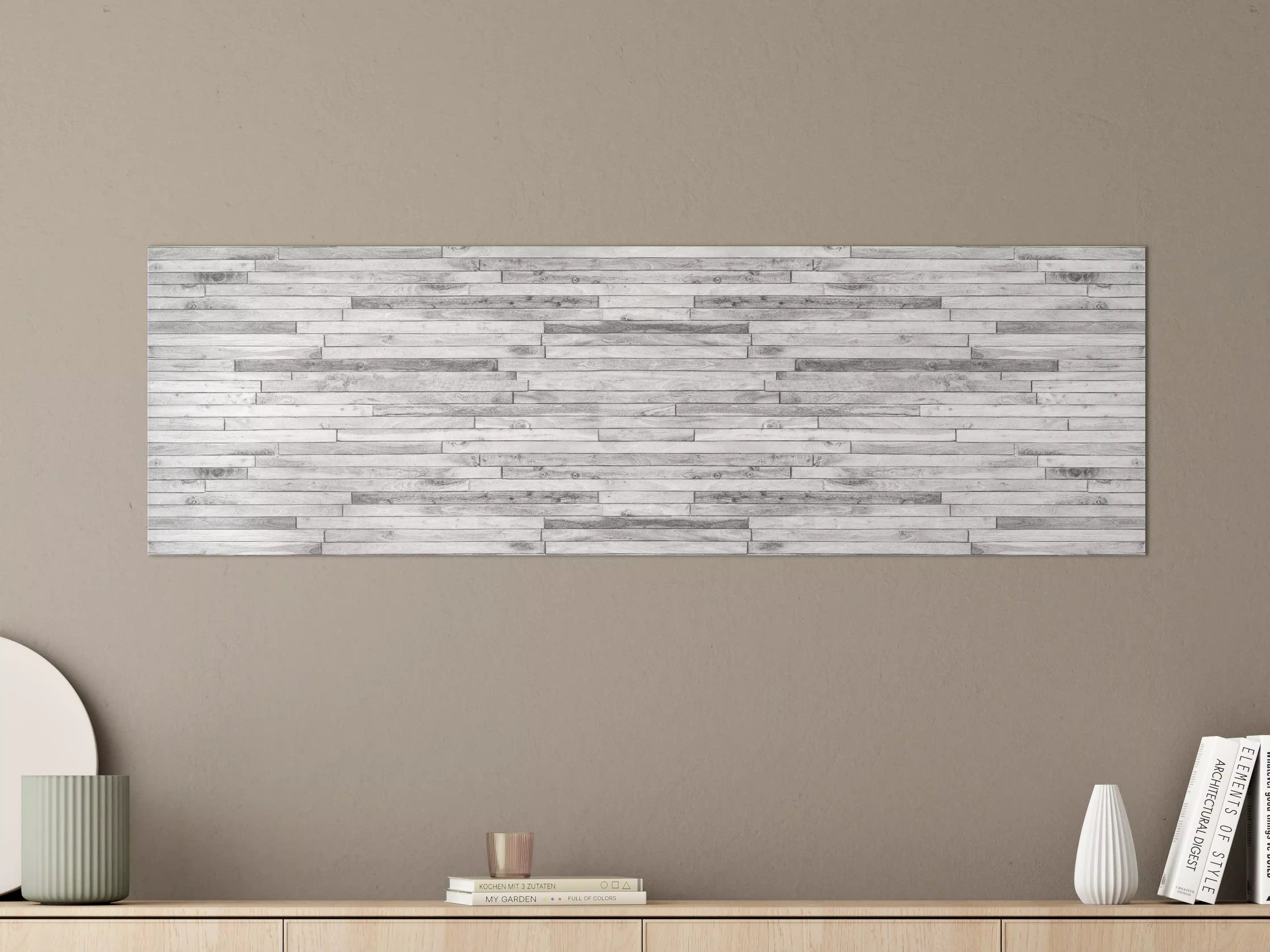 Große Wandbilder - Weiße kleine Kiefernholzstücke