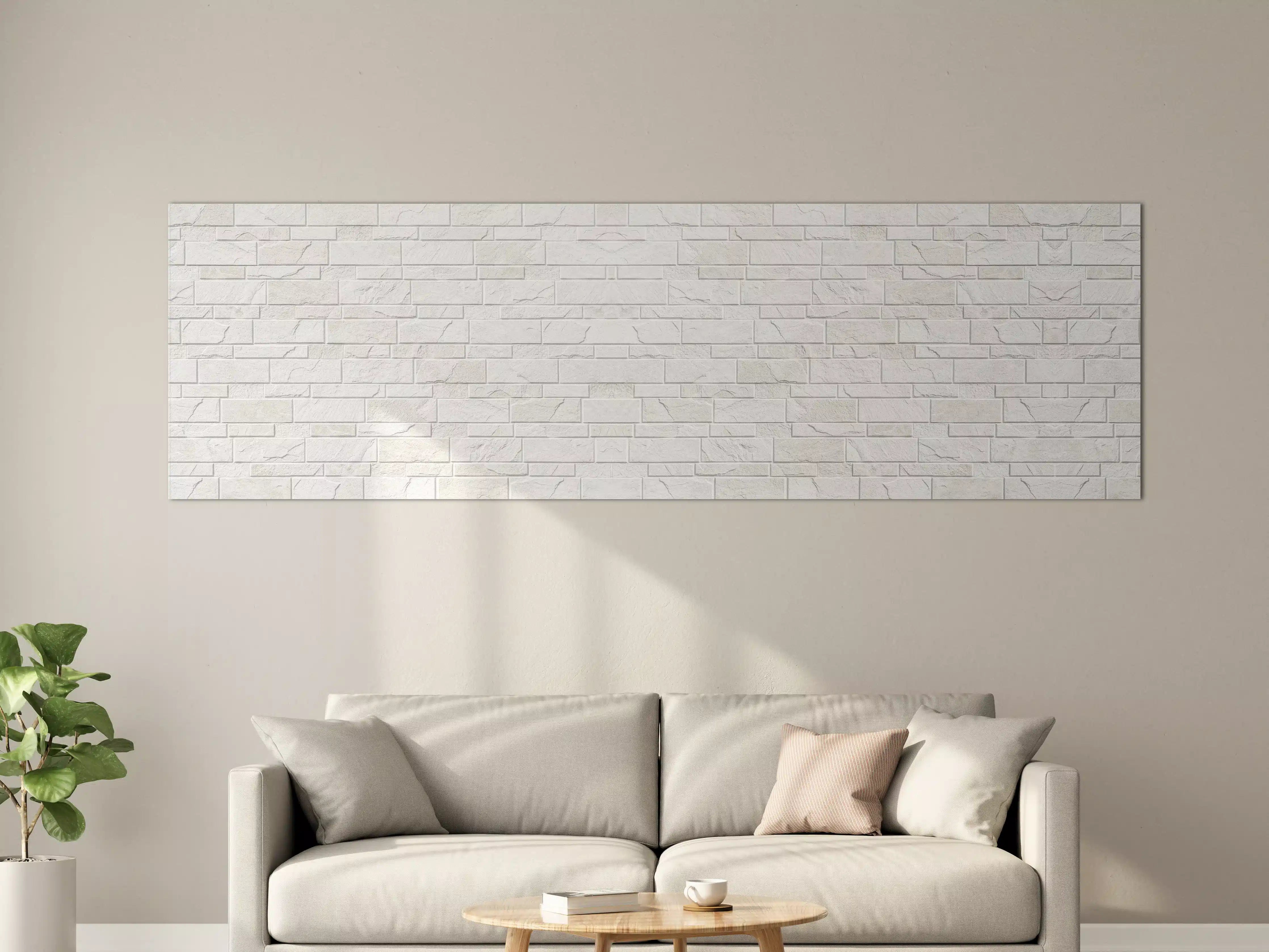 Große Wandbilder - Weiße moderne Steinwand