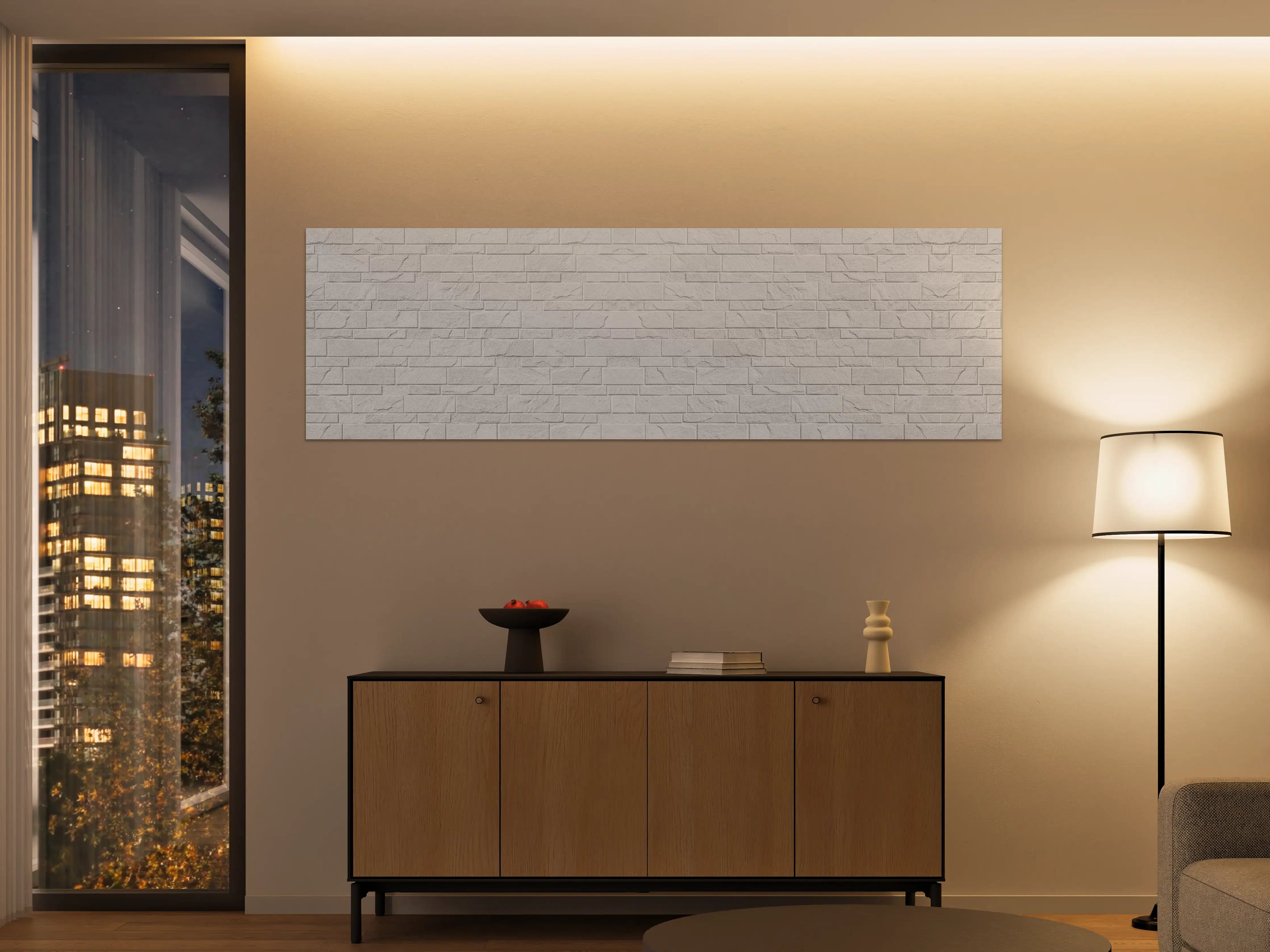 Große Wandbilder - Weiße moderne Steinwand