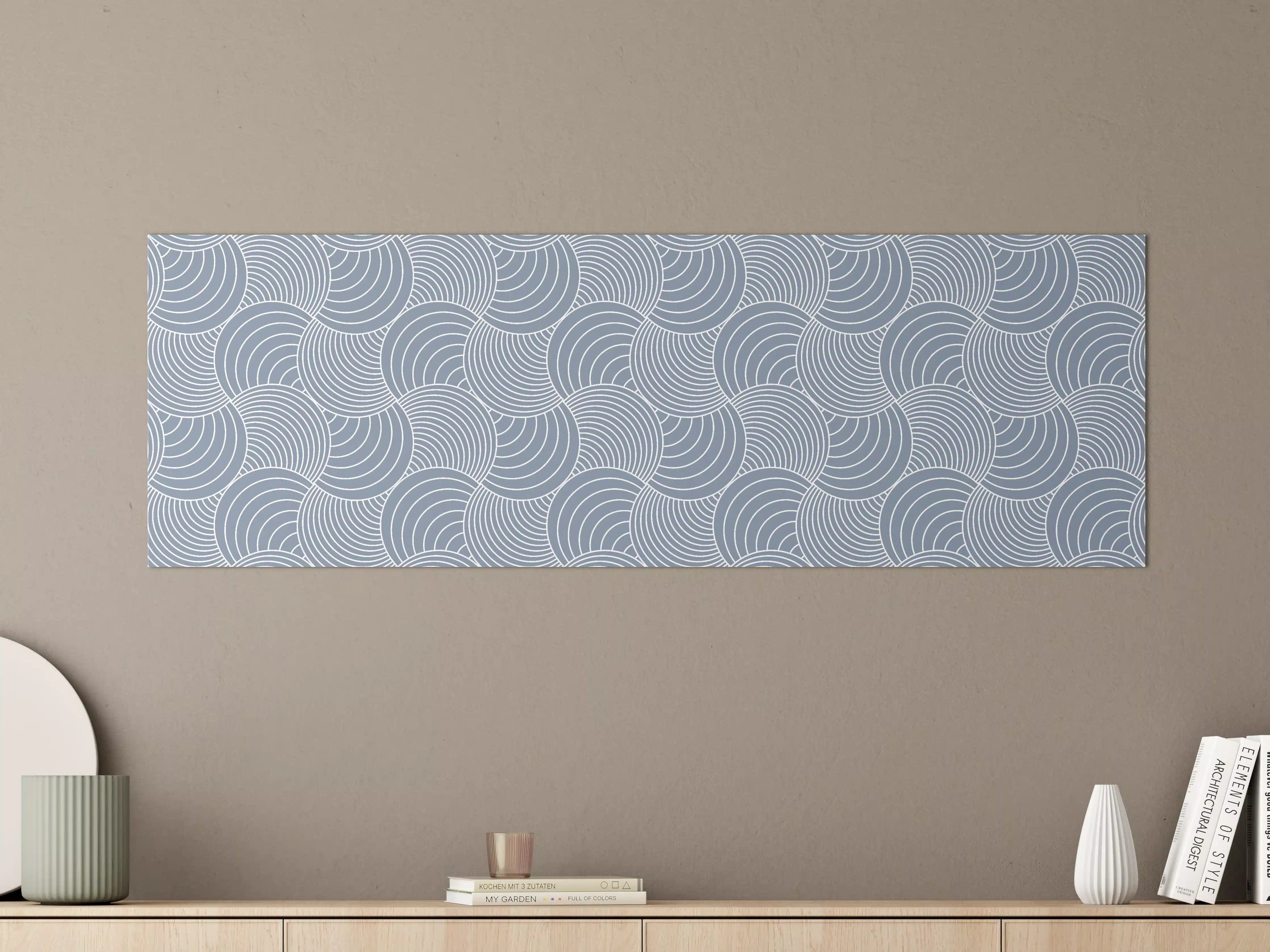 Große Wandbilder - Weiße und blaue geometrische Mustertapete