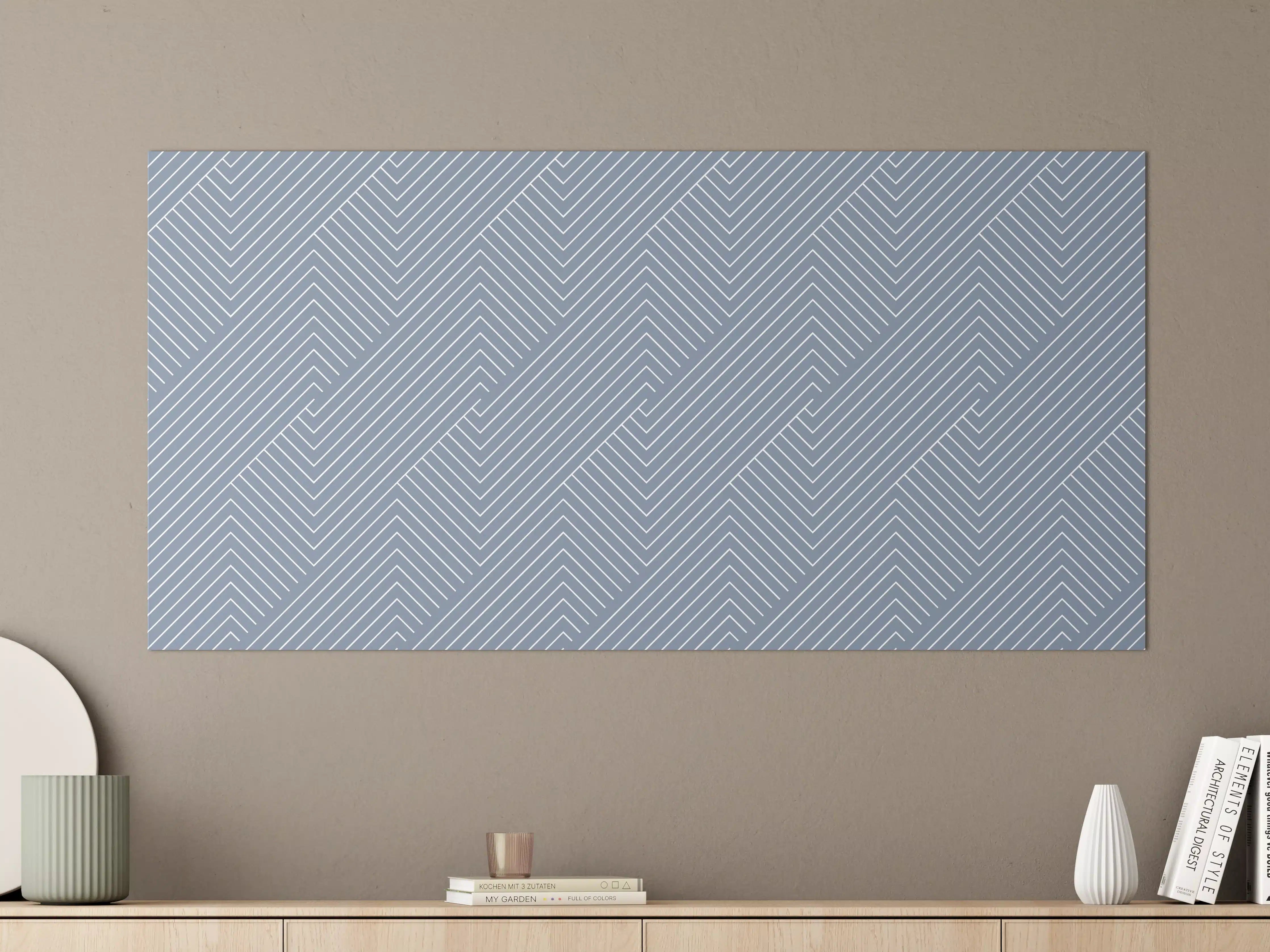 Große Wandbilder - Weiße und graue geometrische Linien