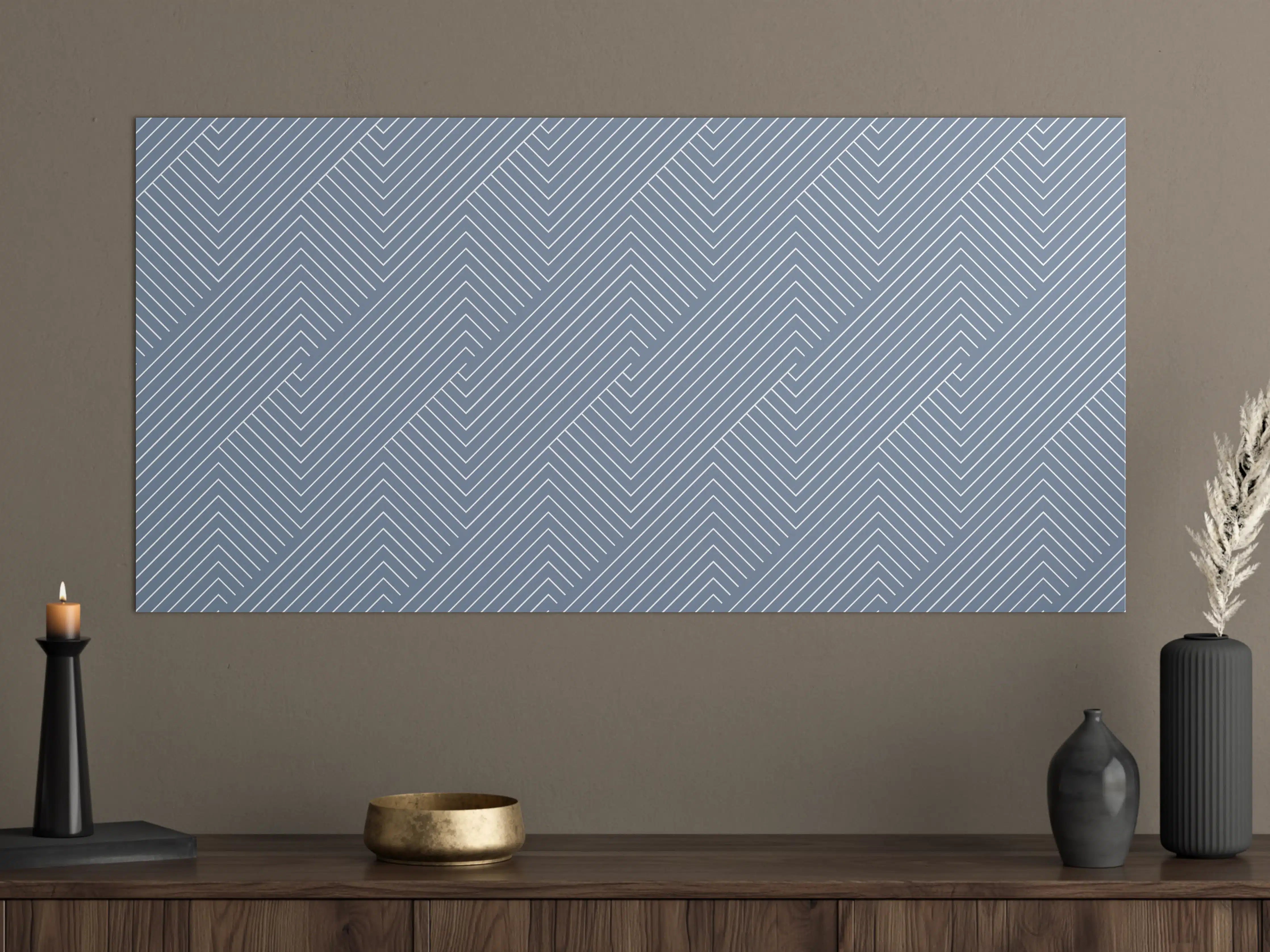 Große Wandbilder - Weiße und graue geometrische Linien