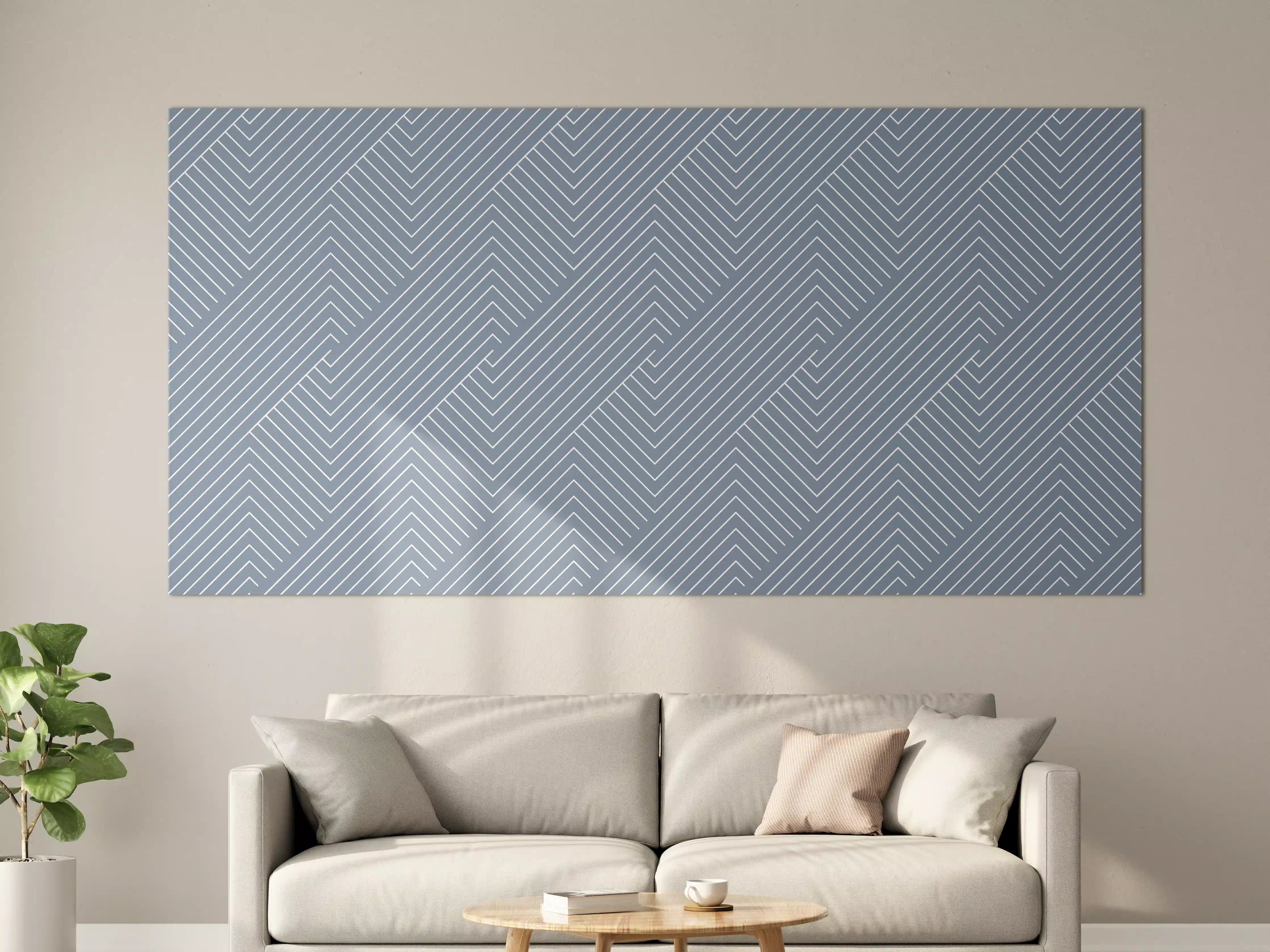 Große Wandbilder - Weiße und graue geometrische Linien