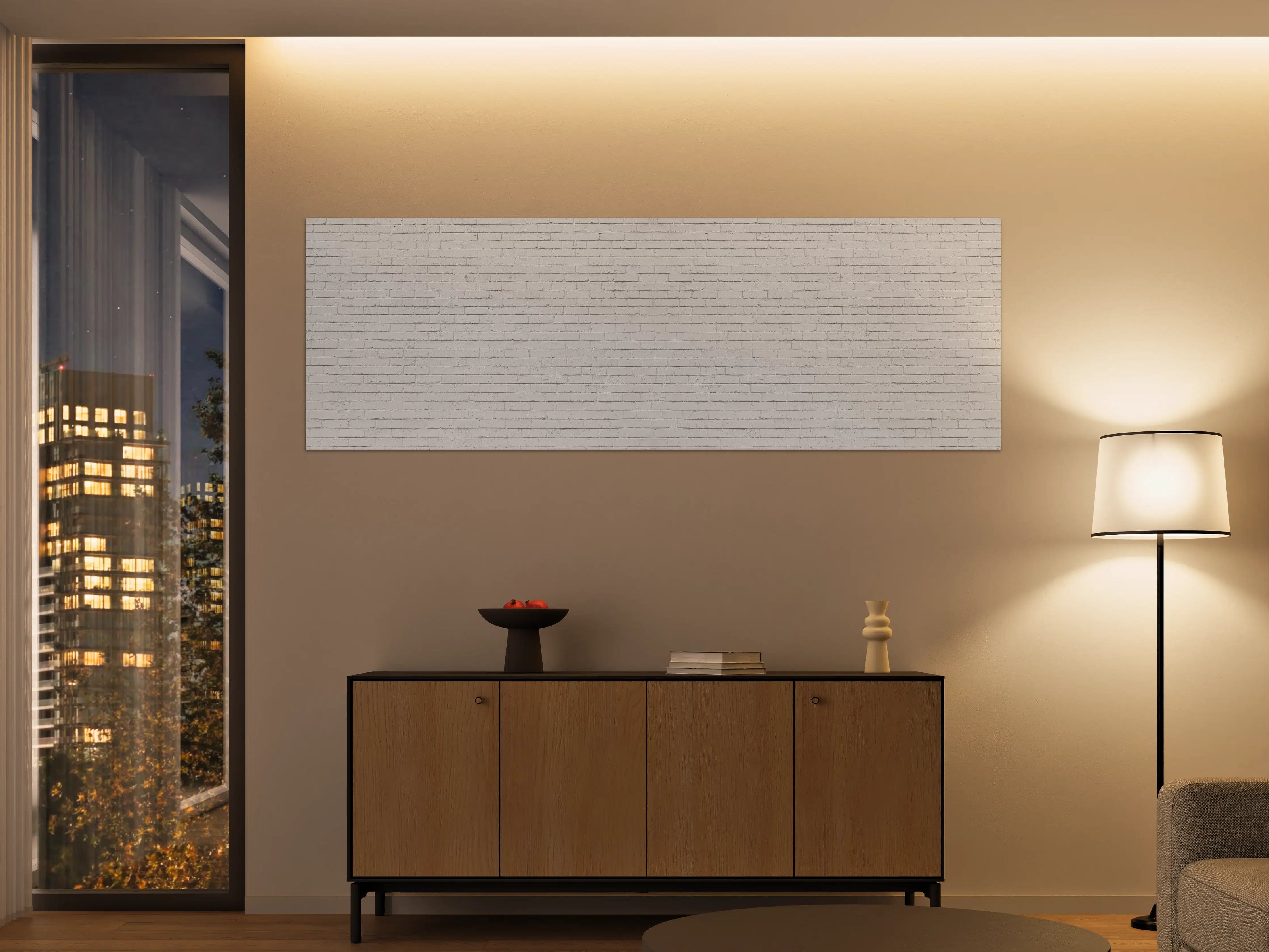 Große Wandbilder - Weiße veraltete Backsteinmauer