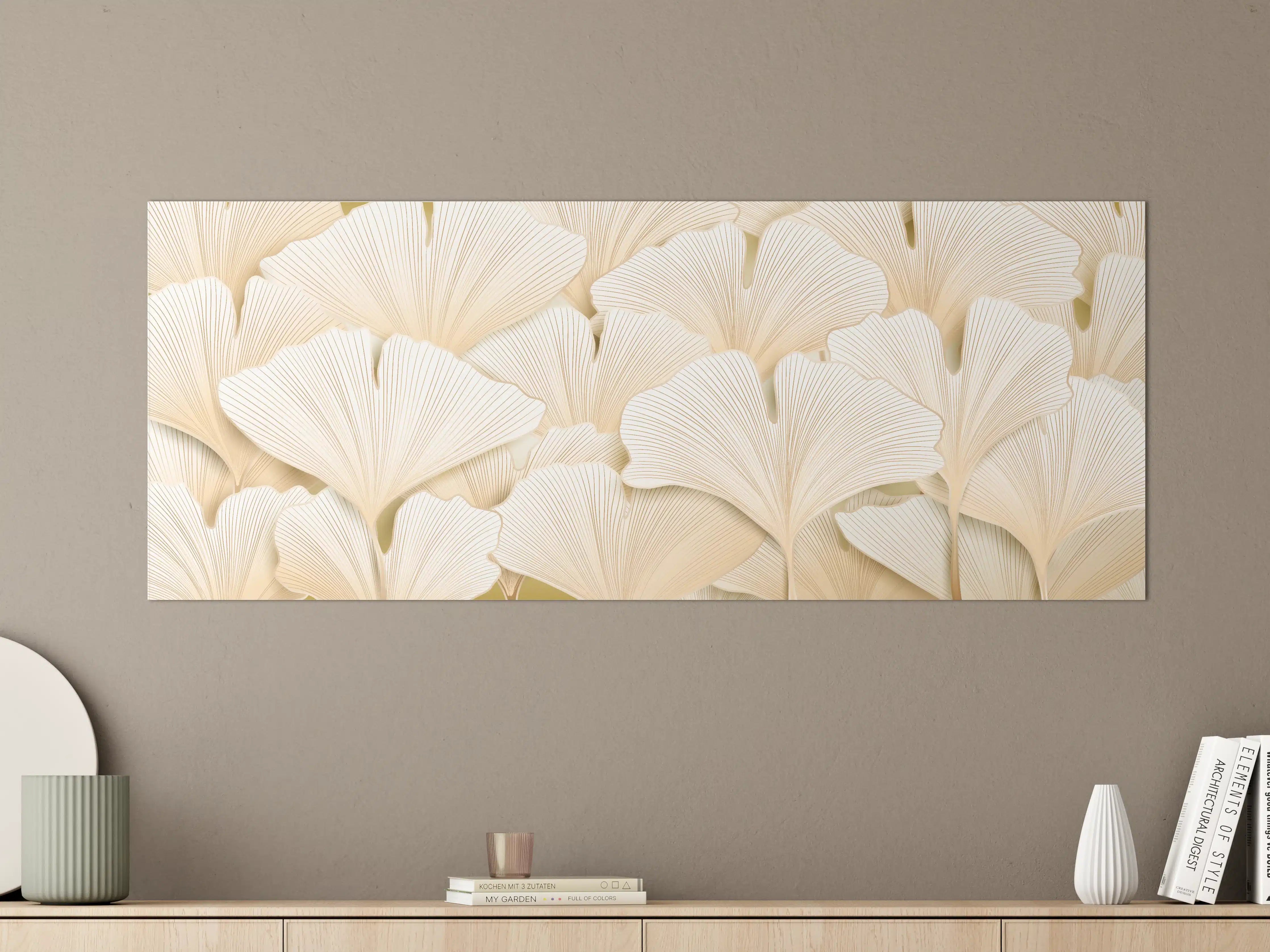 Große Wandbilder - Weißer Ginkgo-Stil Dekor