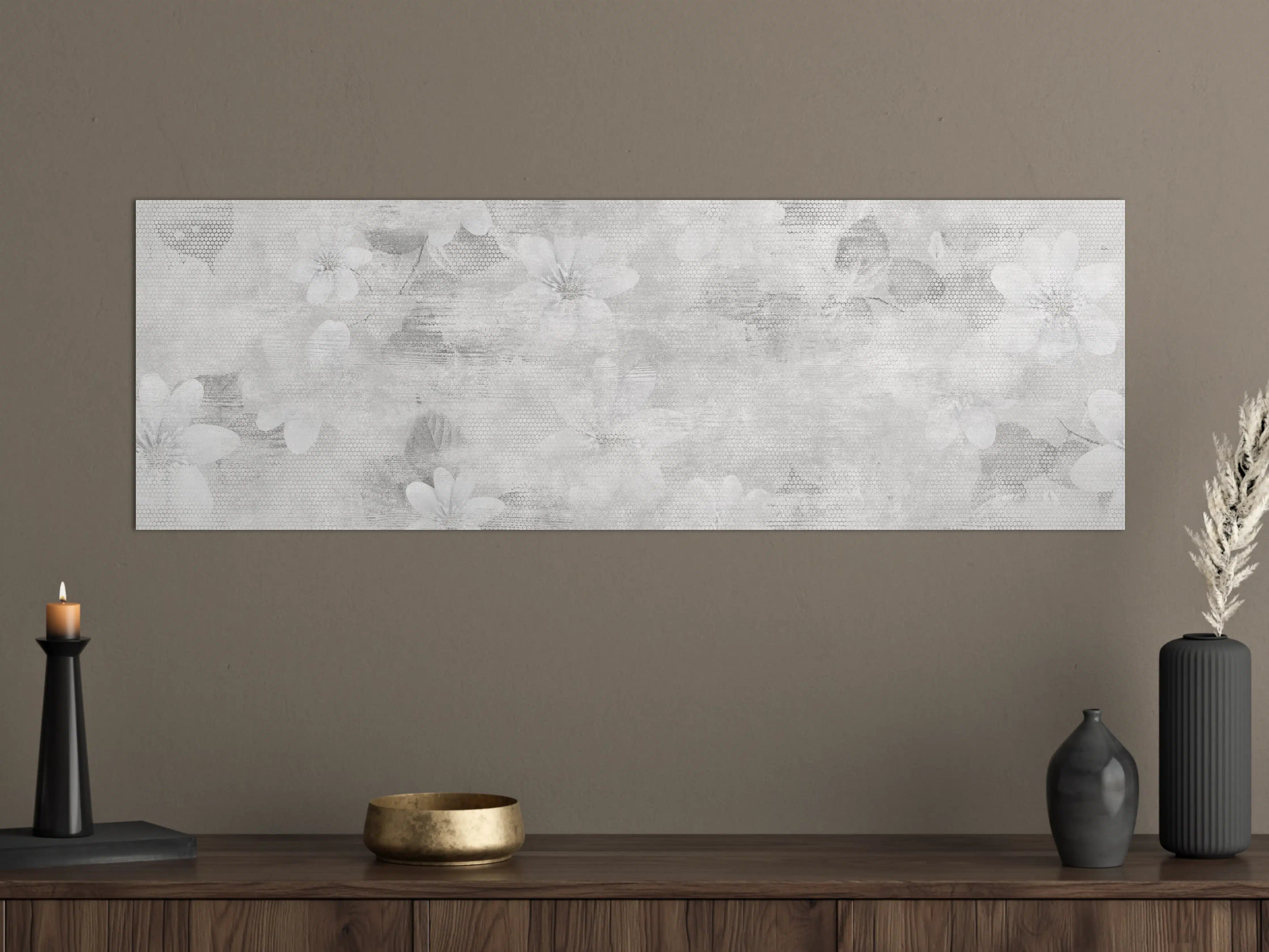 Große Wandbilder - Weißes Blumen Muster - Floral