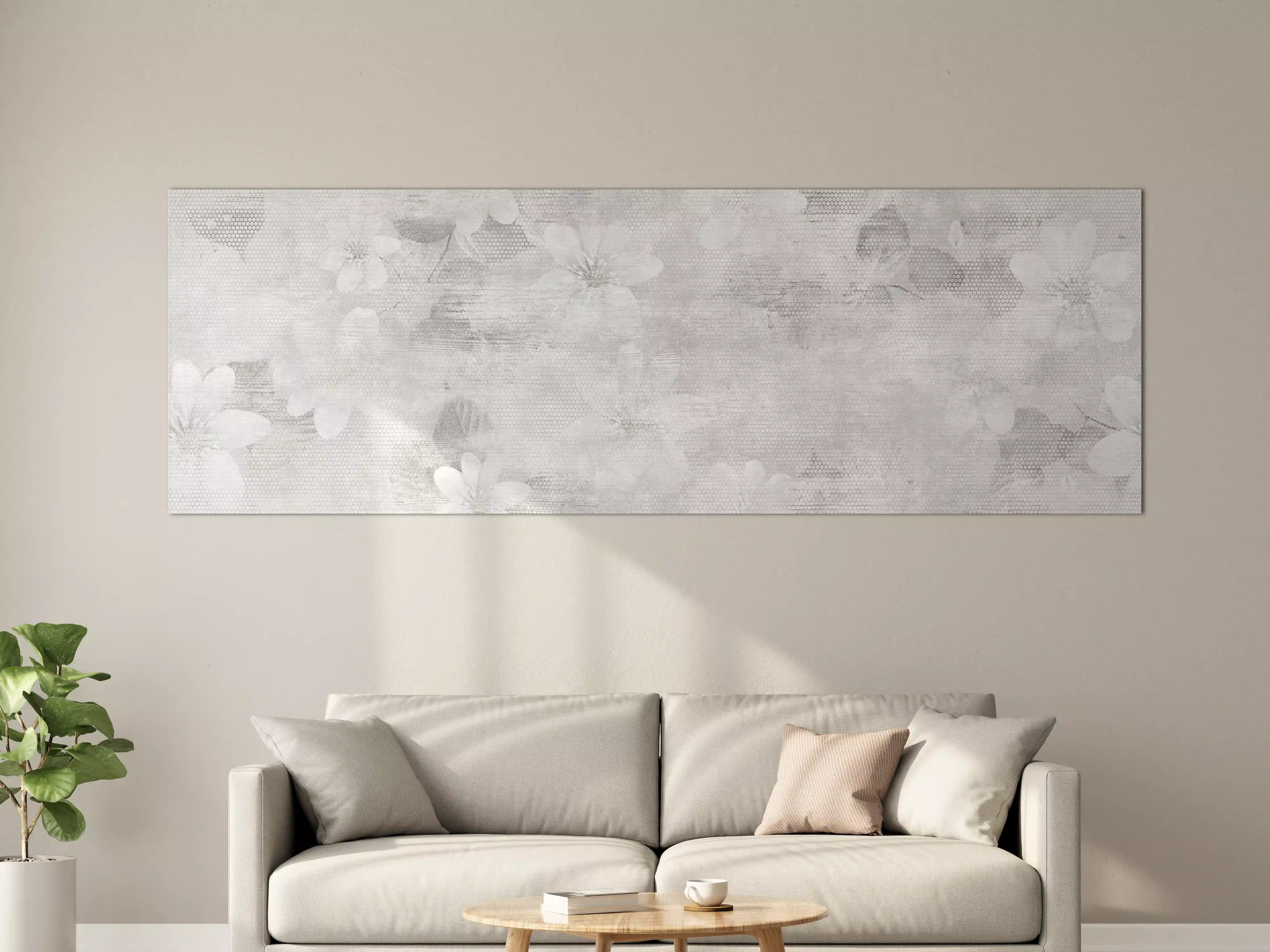 Große Wandbilder - Weißes Blumen Muster - Floral