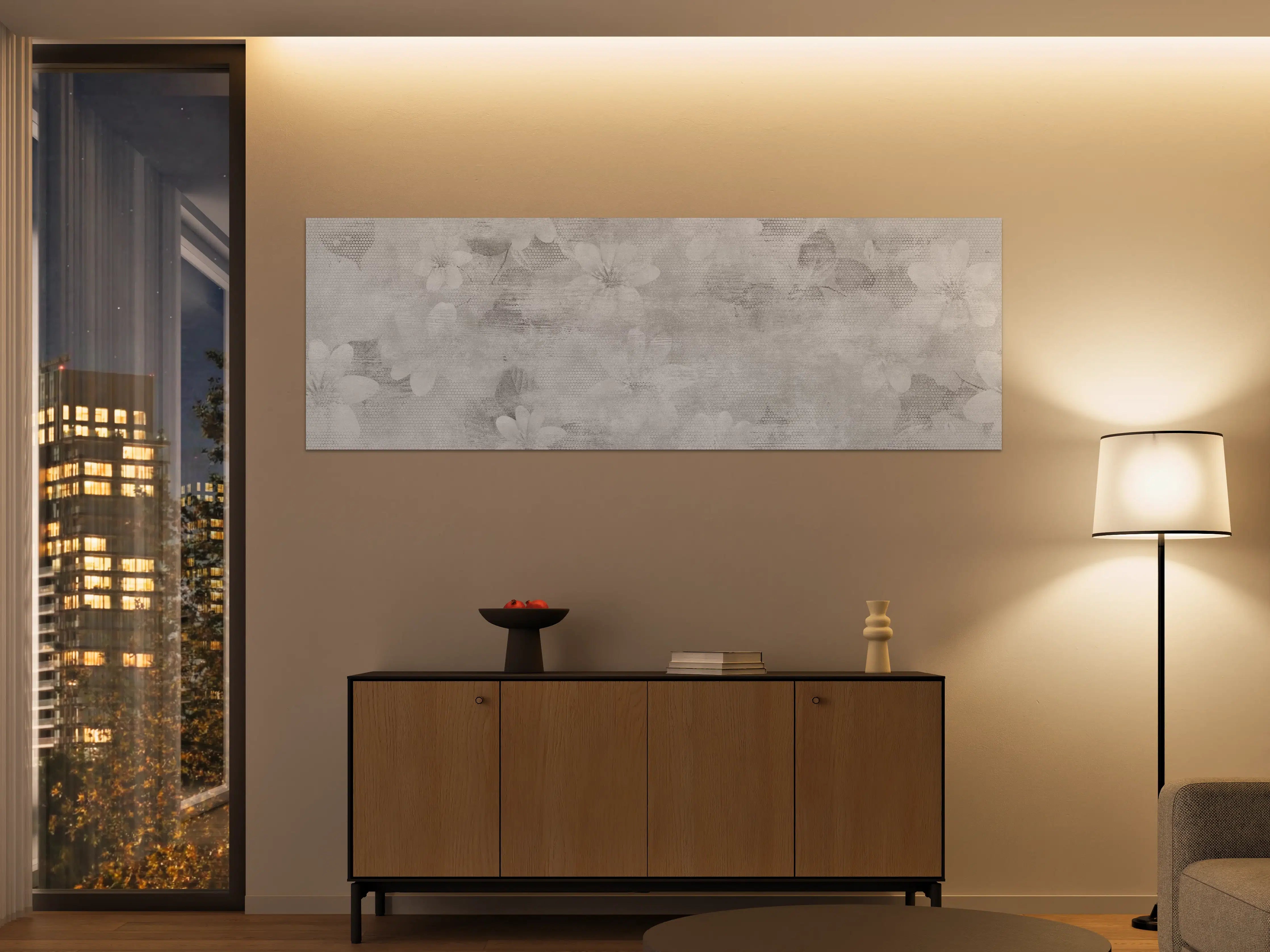 Große Wandbilder - Weißes Blumen Muster - Floral