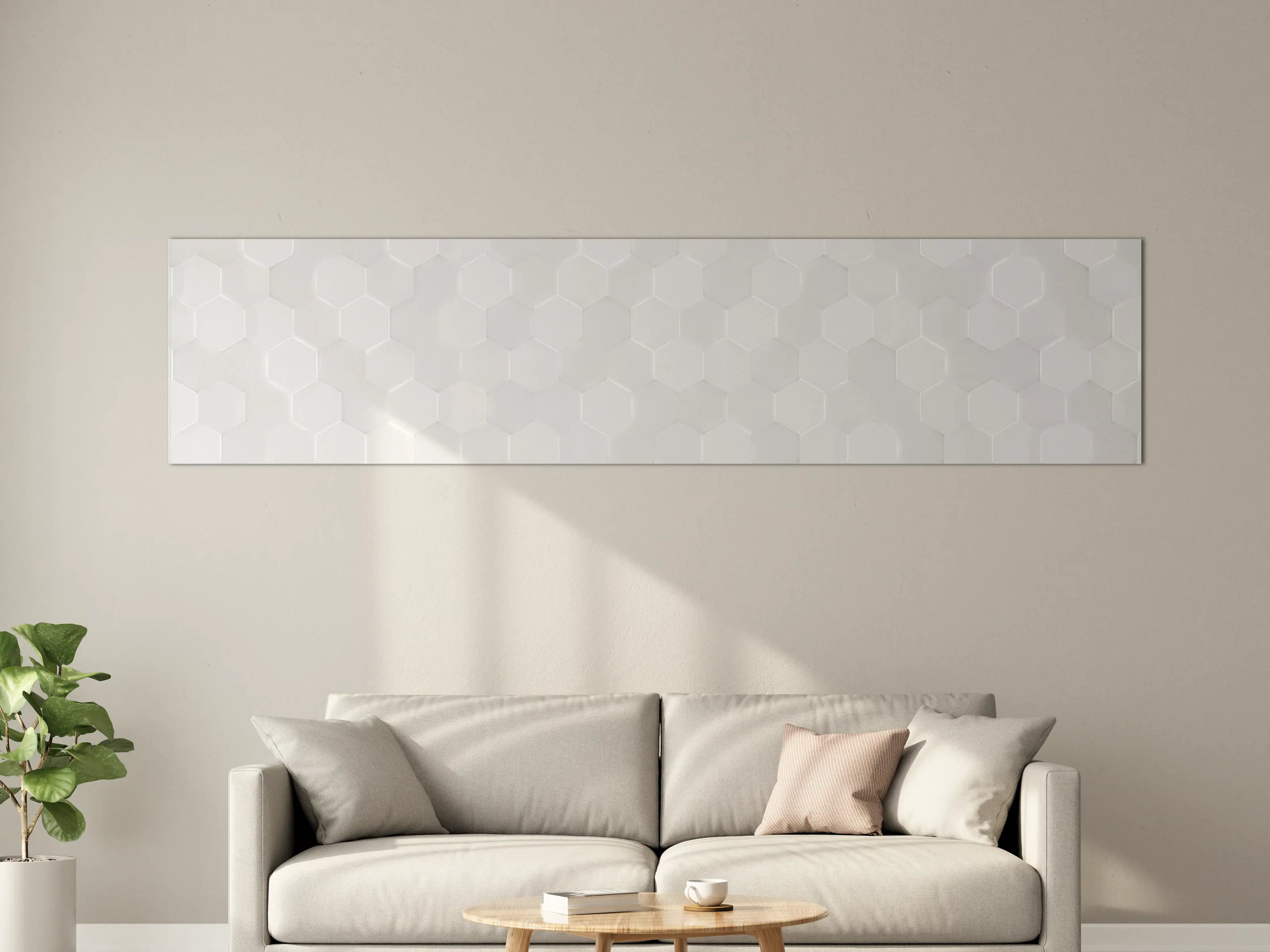 Große Wandbilder - Weißes Hexagon-Muster
