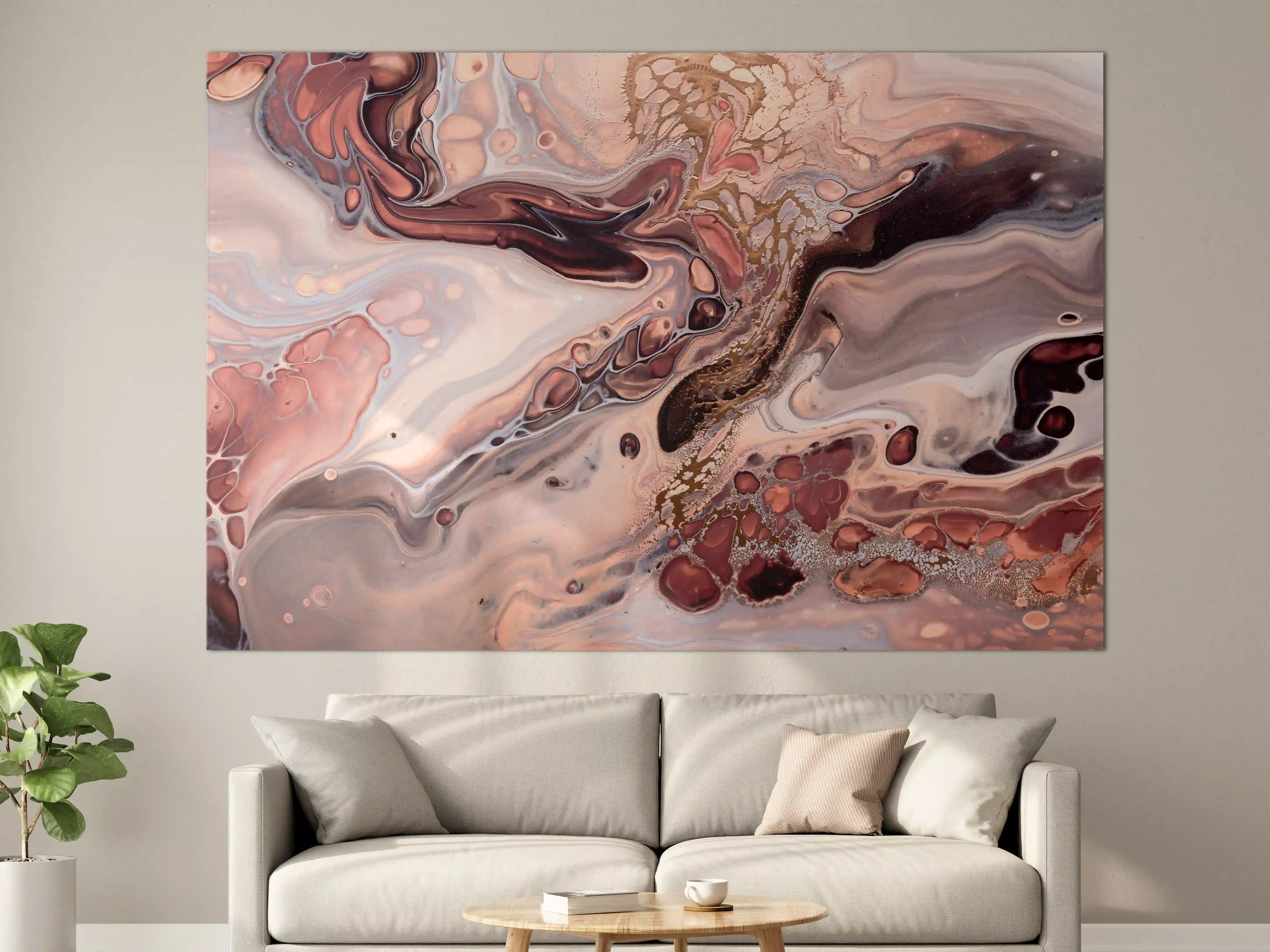 Große Wandbilder - Wellen und Blasen - Acryl-Flüssigkunst