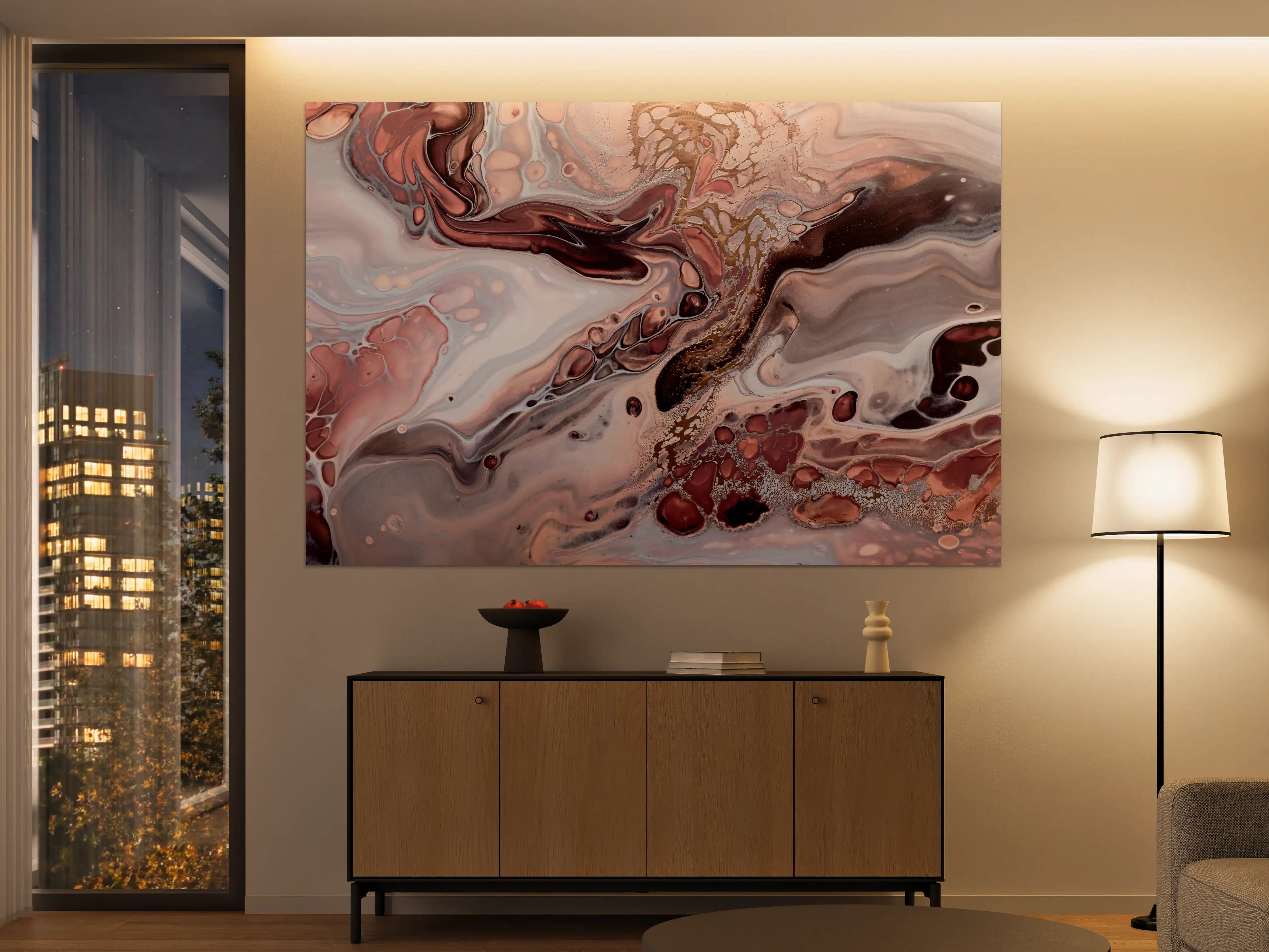 Große Wandbilder - Wellen und Blasen - Acryl-Flüssigkunst