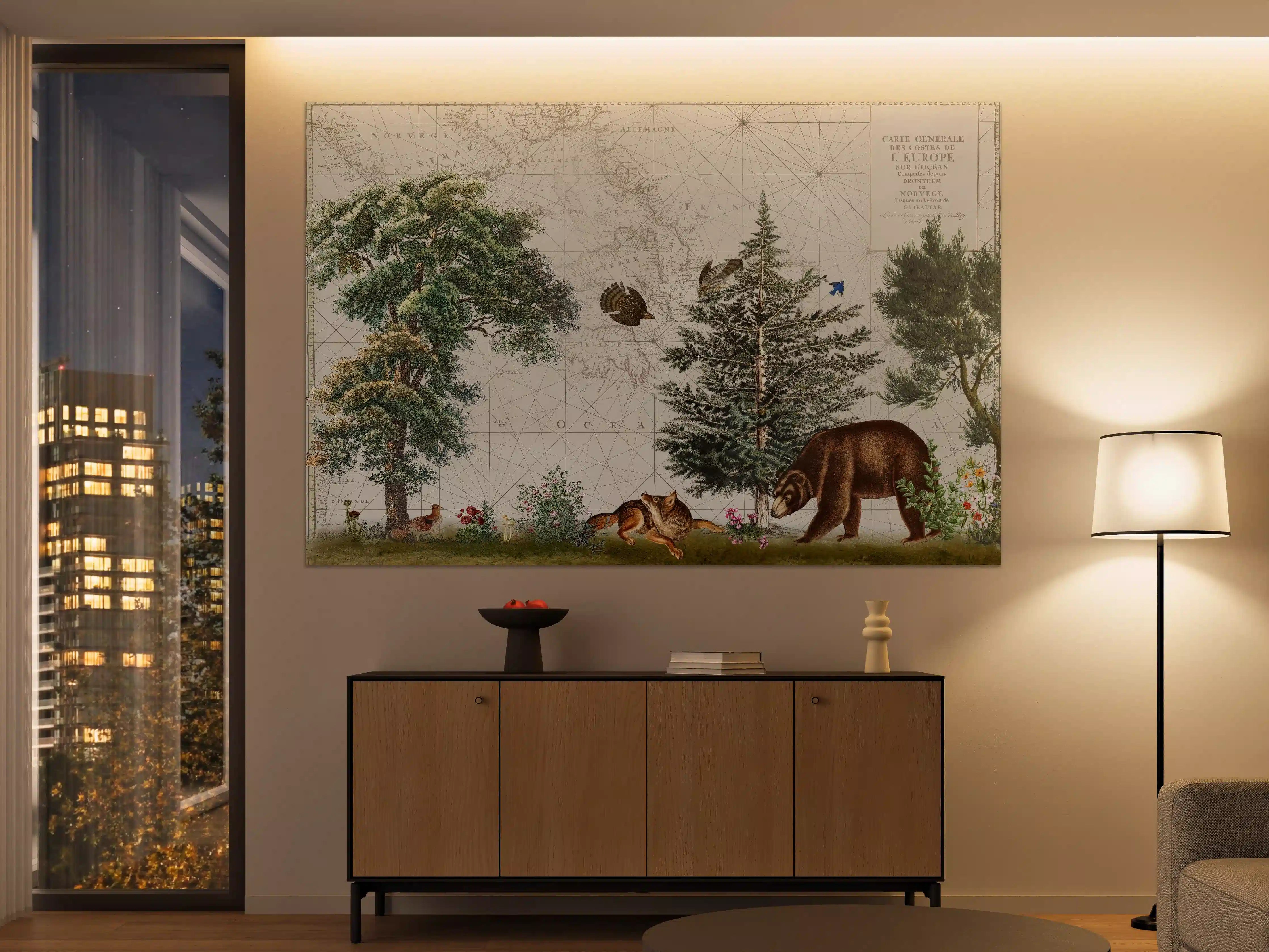 Große Wandbilder - Weltkarte mit tropischem Wald