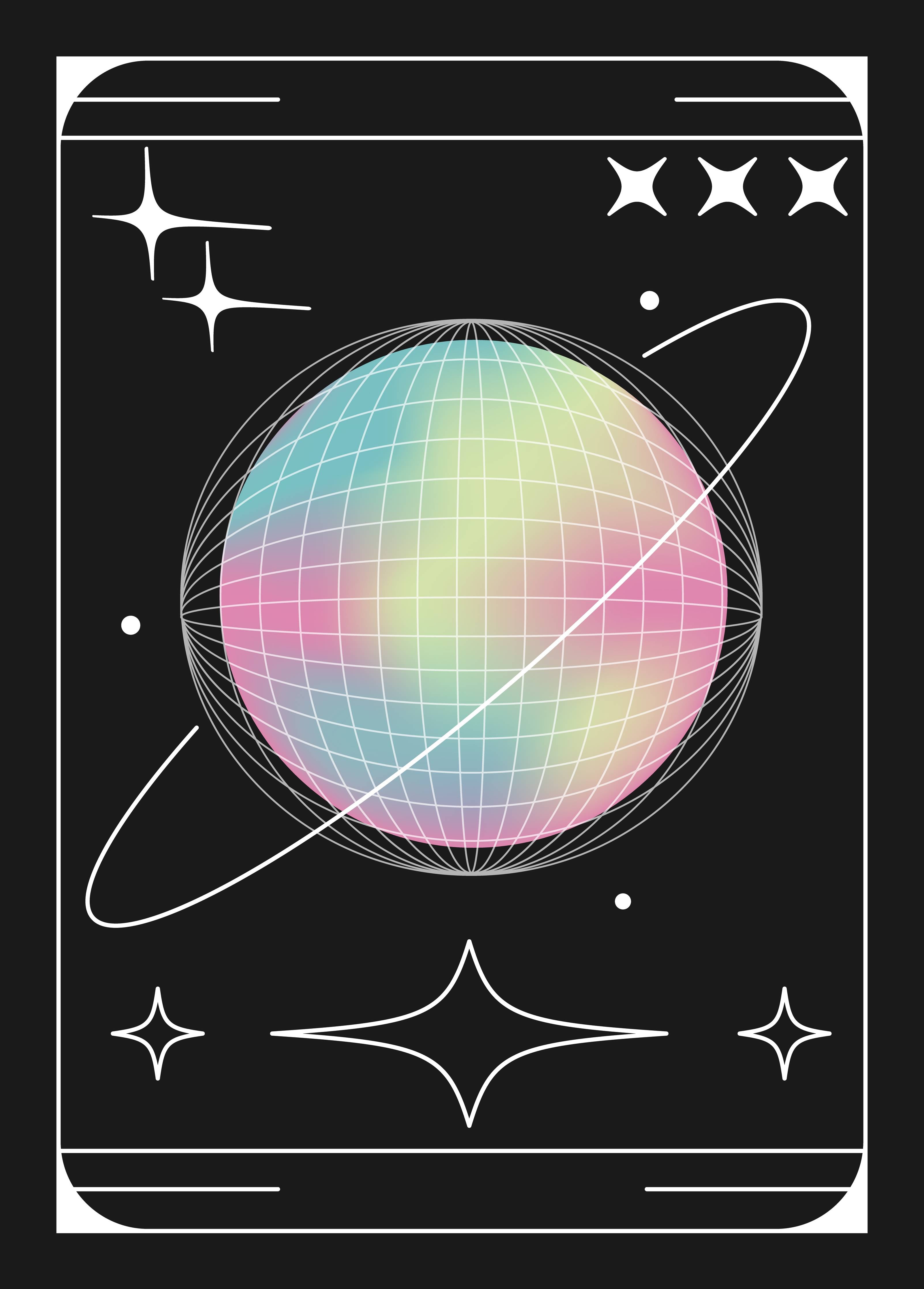 Große Wandbilder-Weltraum-Planet mit pastel Farben