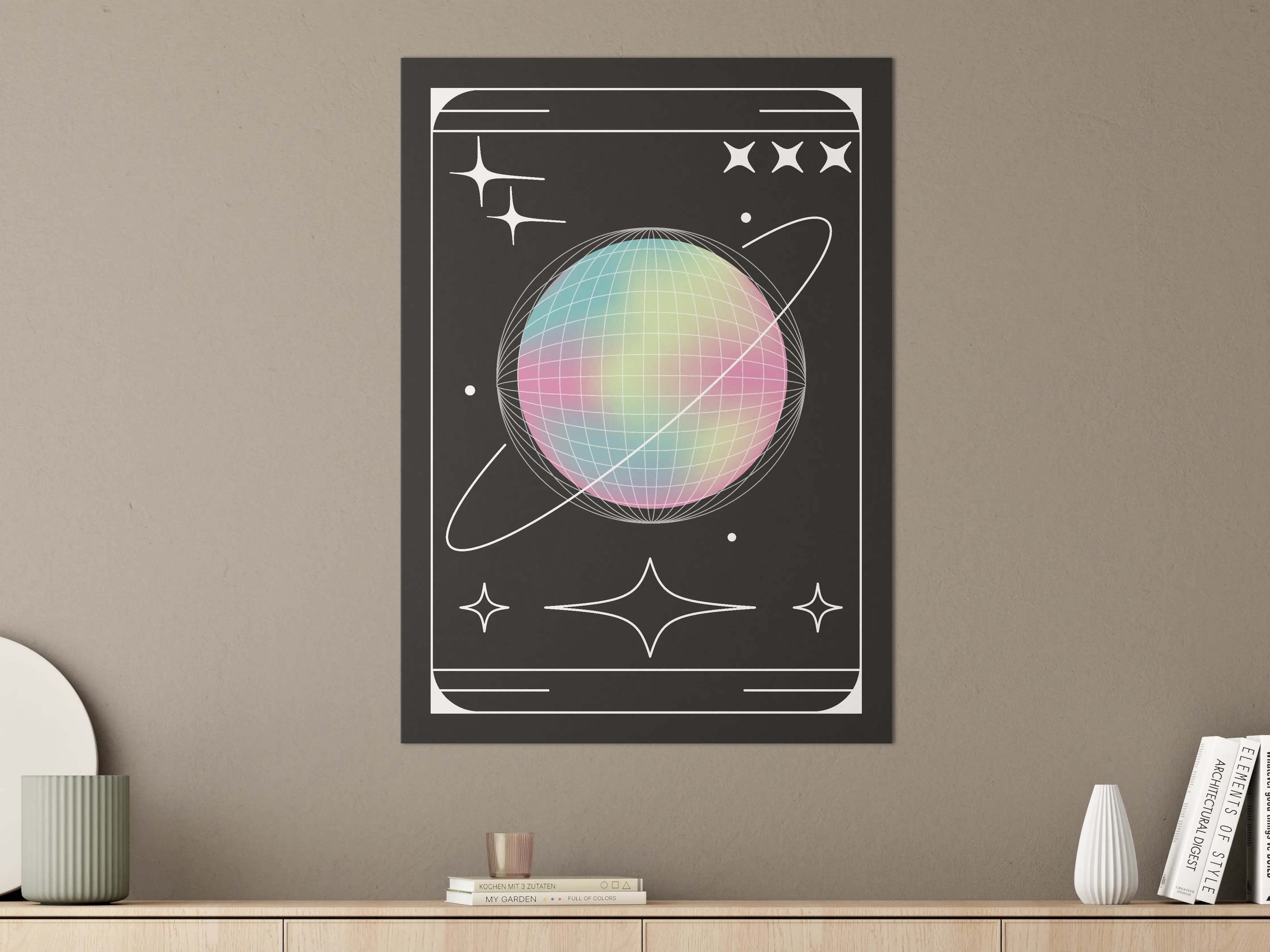 Große Wandbilder - Weltraum-Planet mit pastel Farben