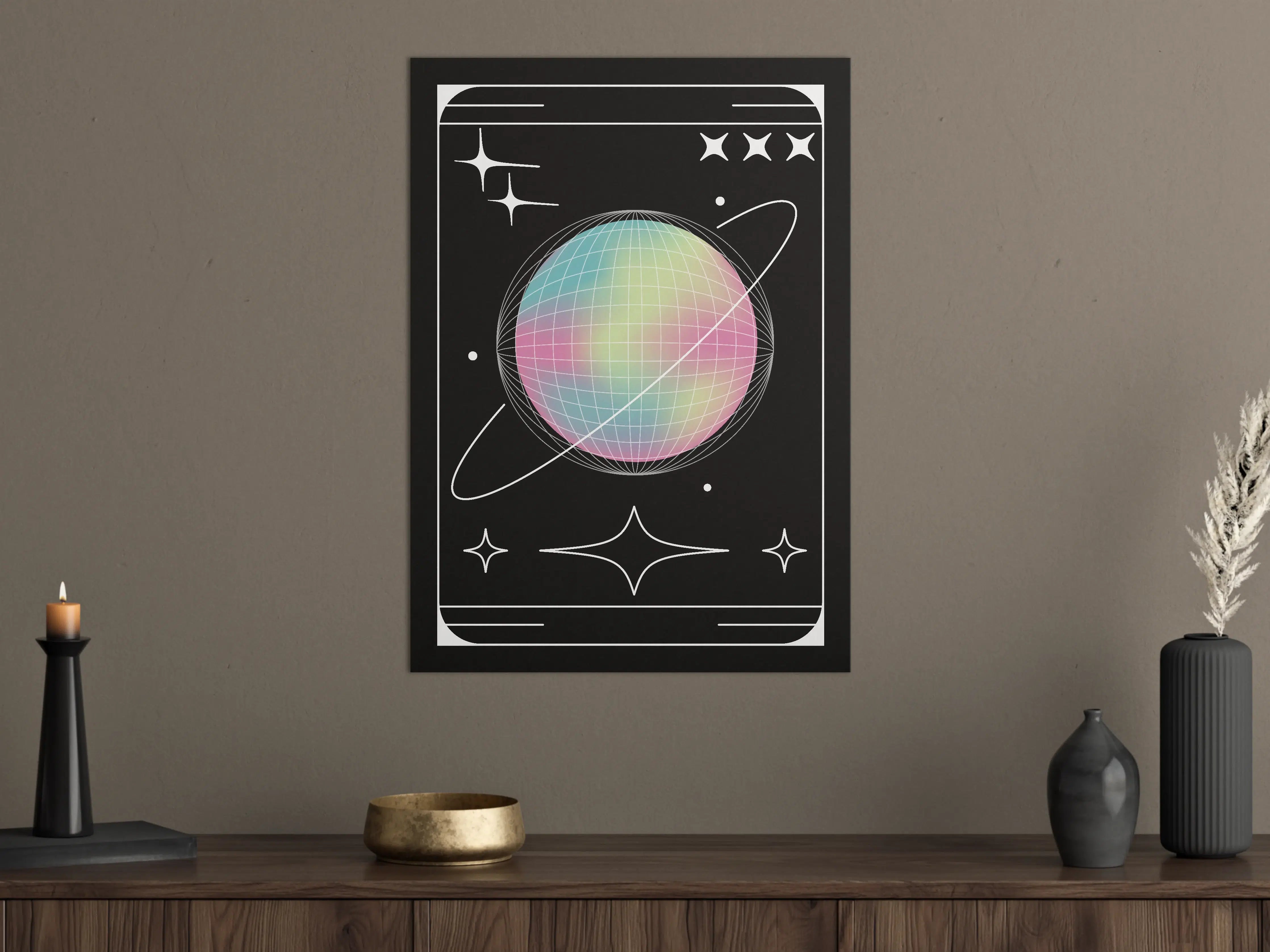 Große Wandbilder - Weltraum-Planet mit pastel Farben