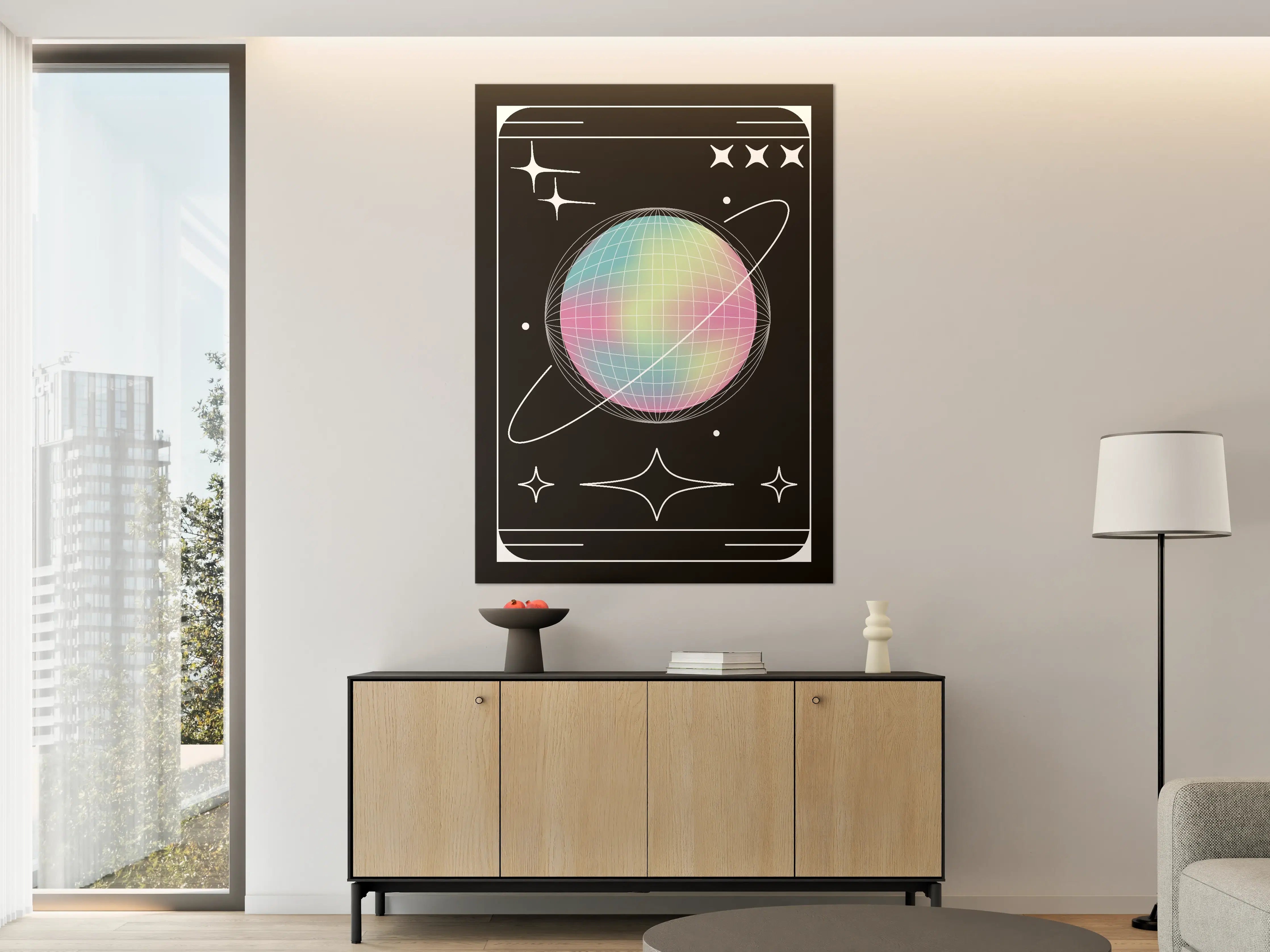 Große Wandbilder - Weltraum-Planet mit pastel Farben