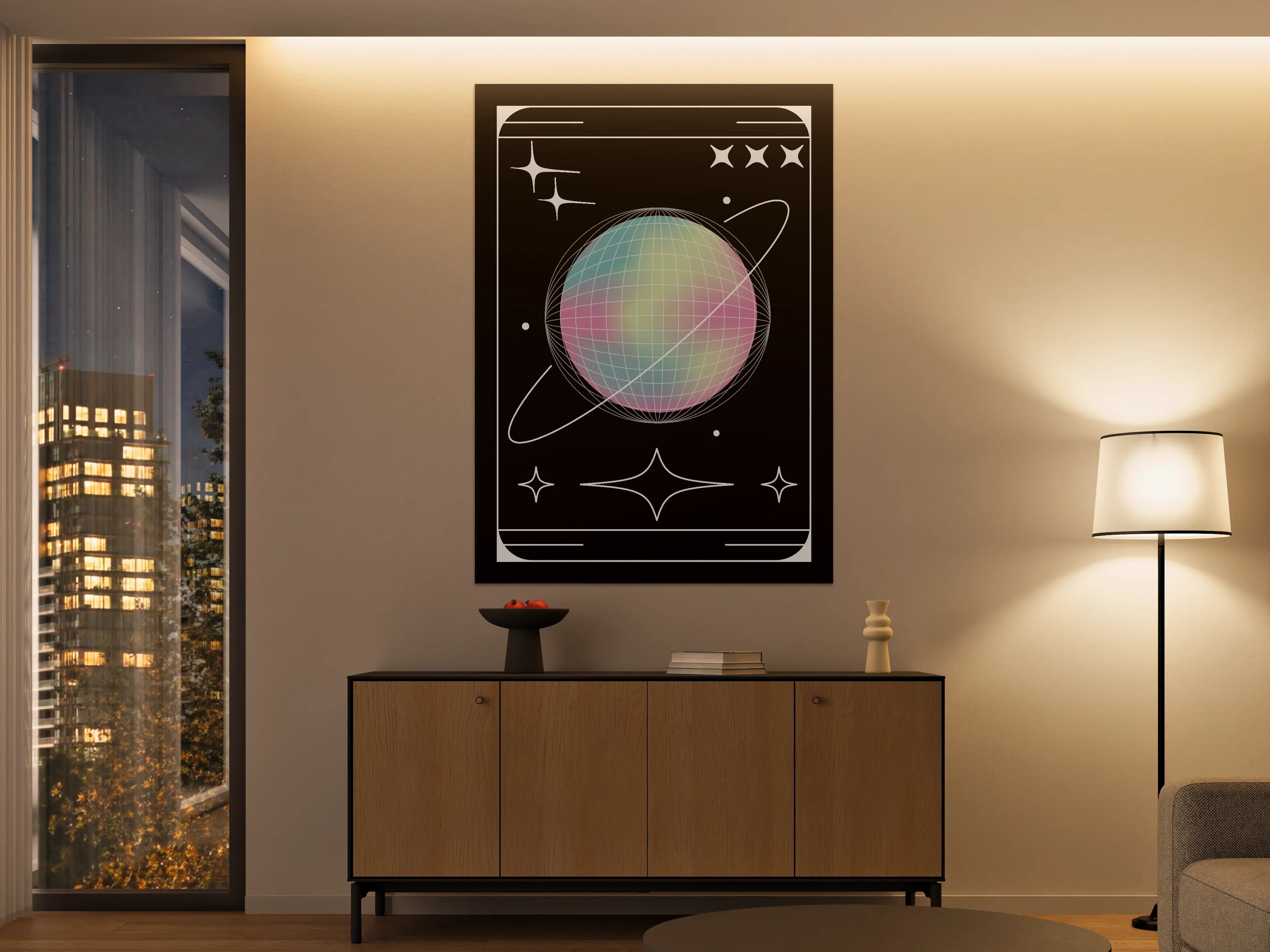 Große Wandbilder - Weltraum-Planet mit pastel Farben