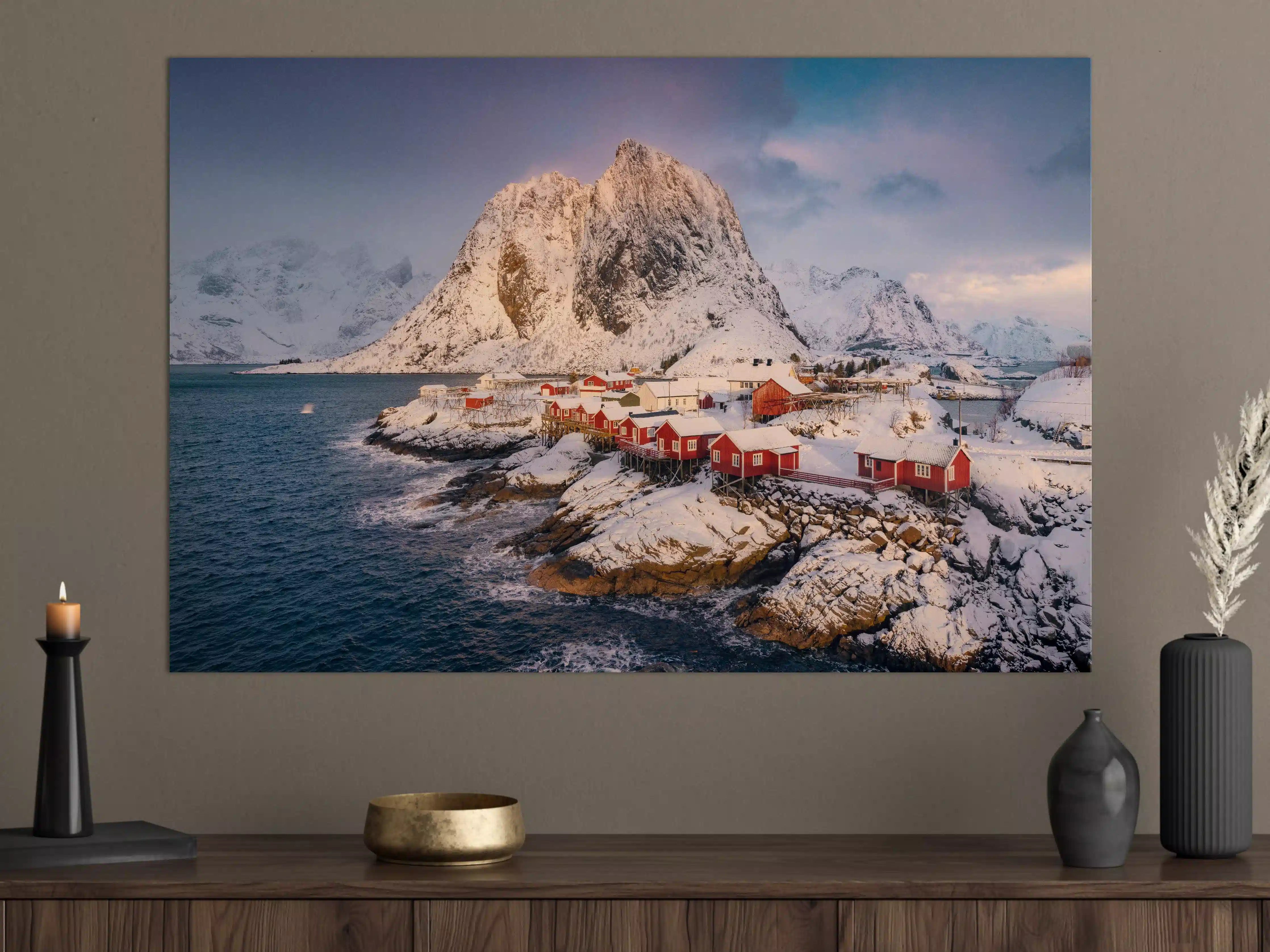 Große Wandbilder - Winteridyll Lofoten Norwegen