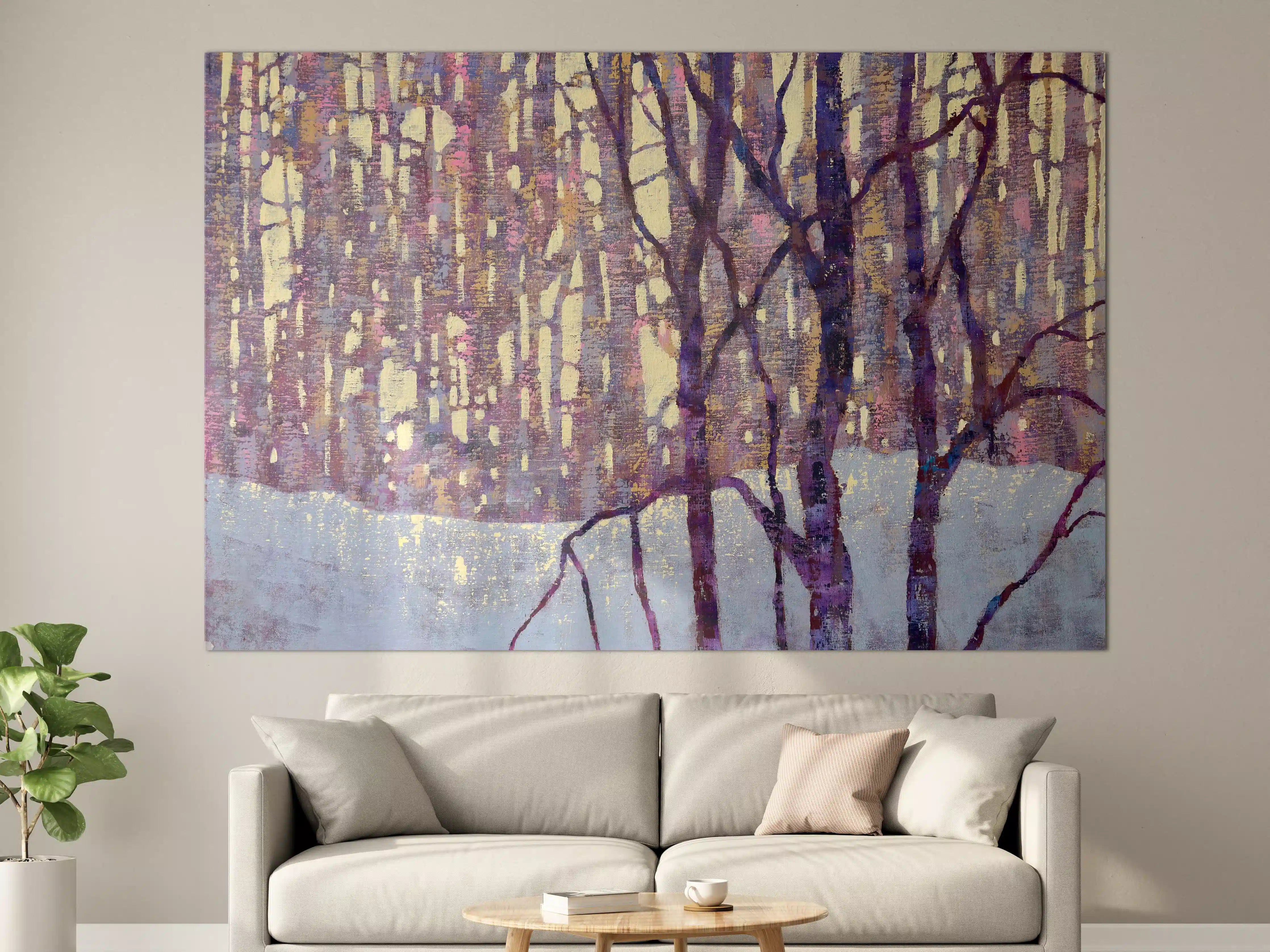 Große Wandbilder - Winterliche Baumlandschaft mit Silhouetten