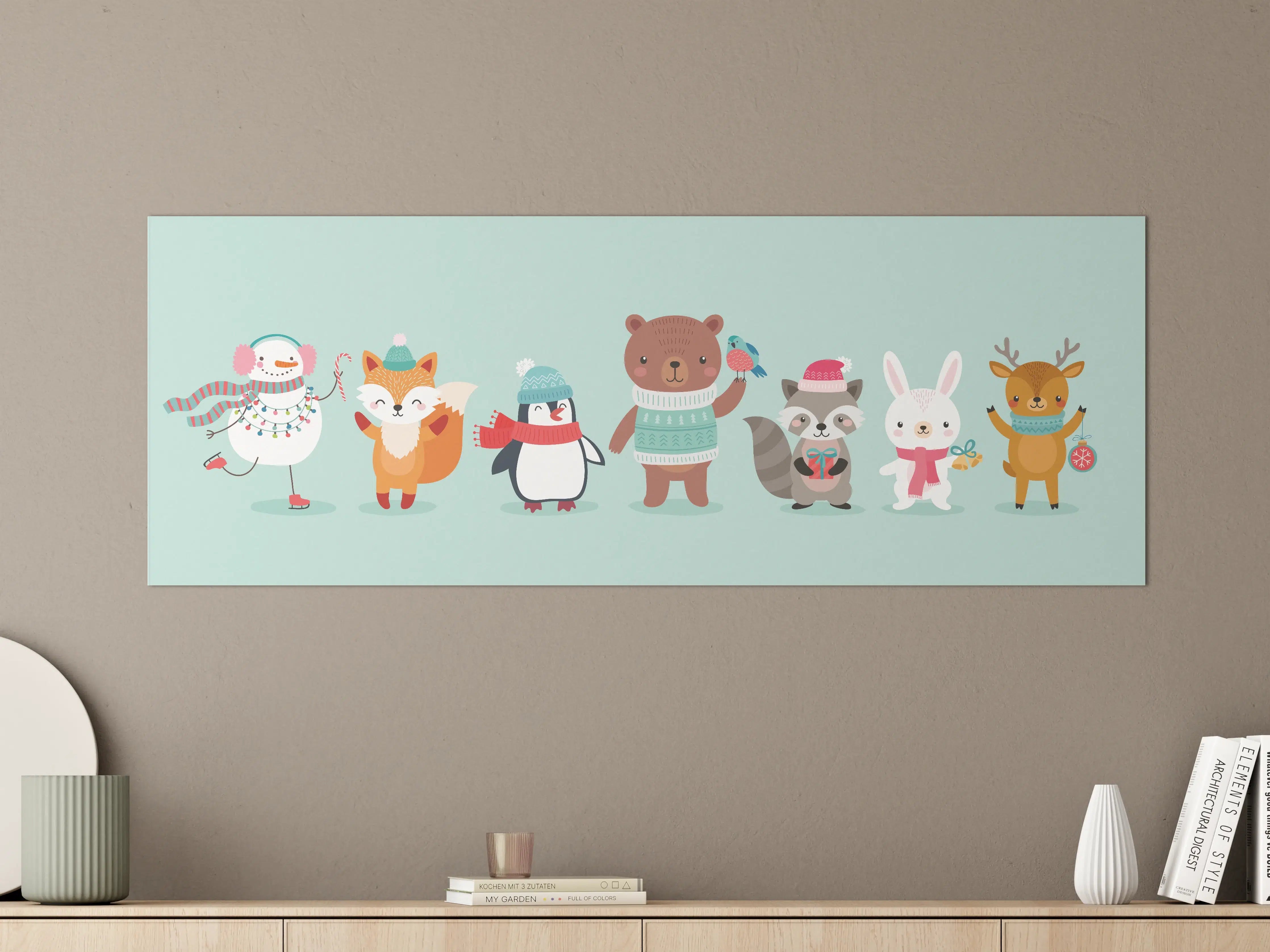 Große Wandbilder - Winterliche Tierfreunde Illustration