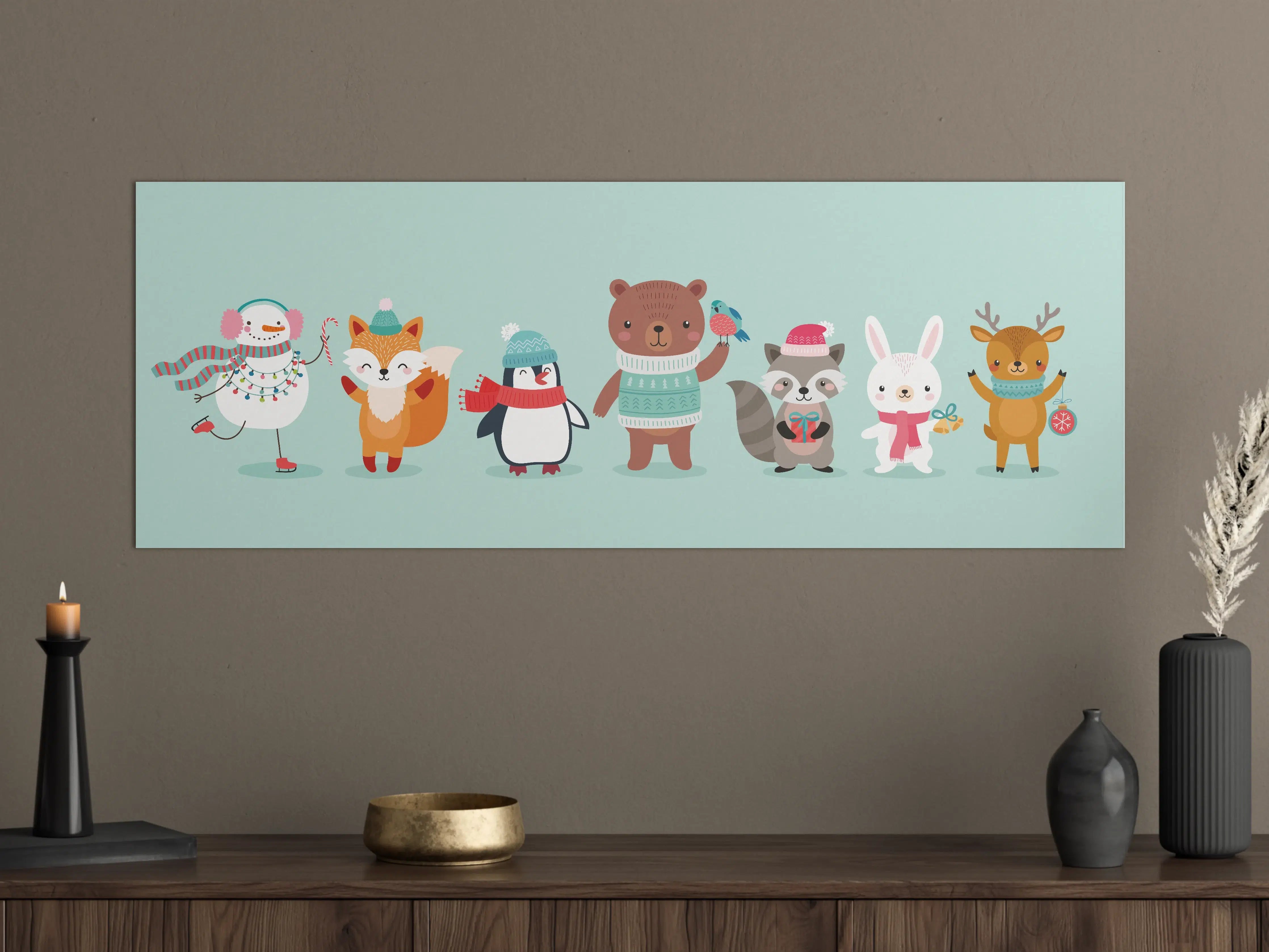 Große Wandbilder - Winterliche Tierfreunde Illustration