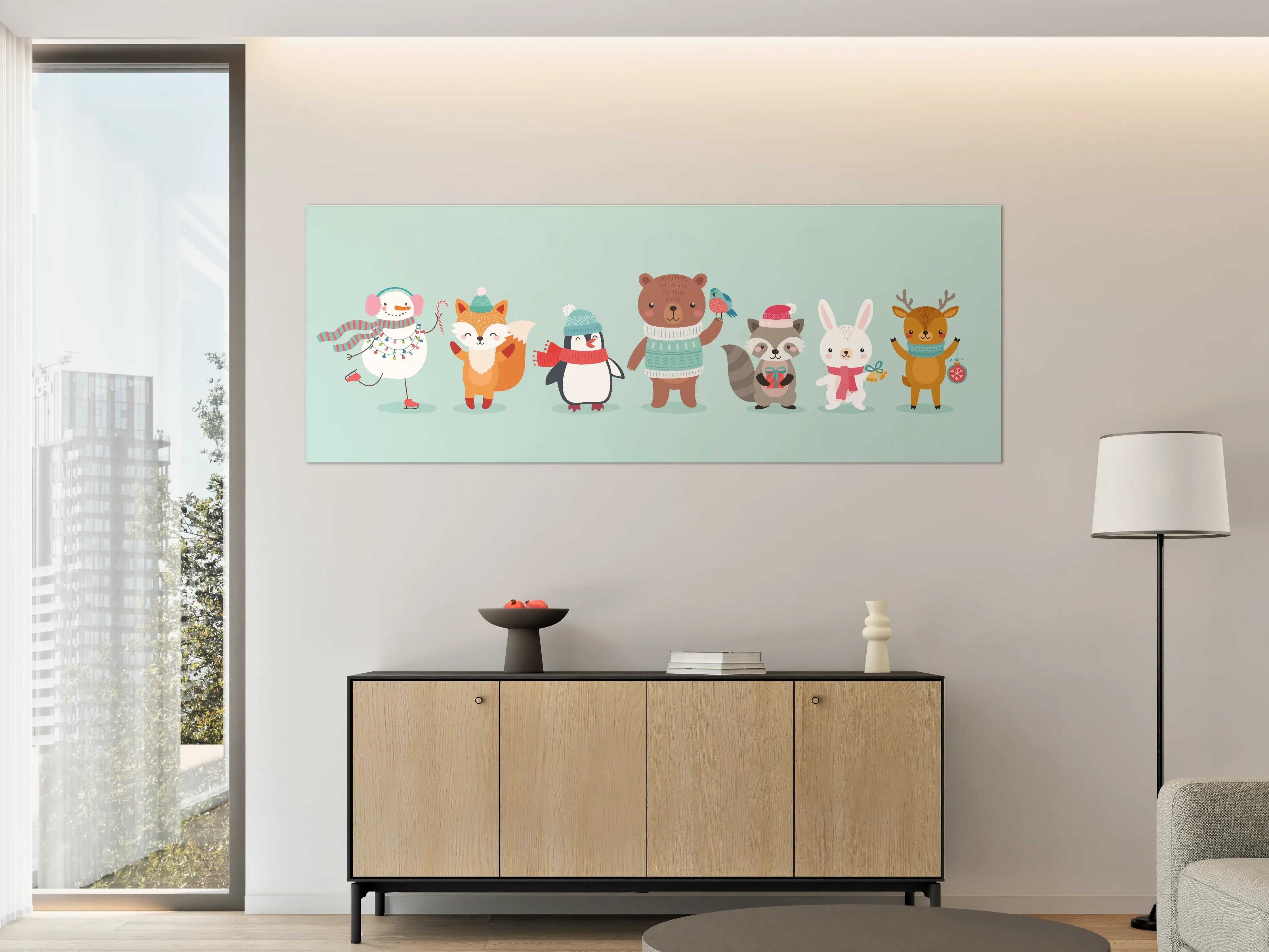 Große Wandbilder - Winterliche Tierfreunde Illustration