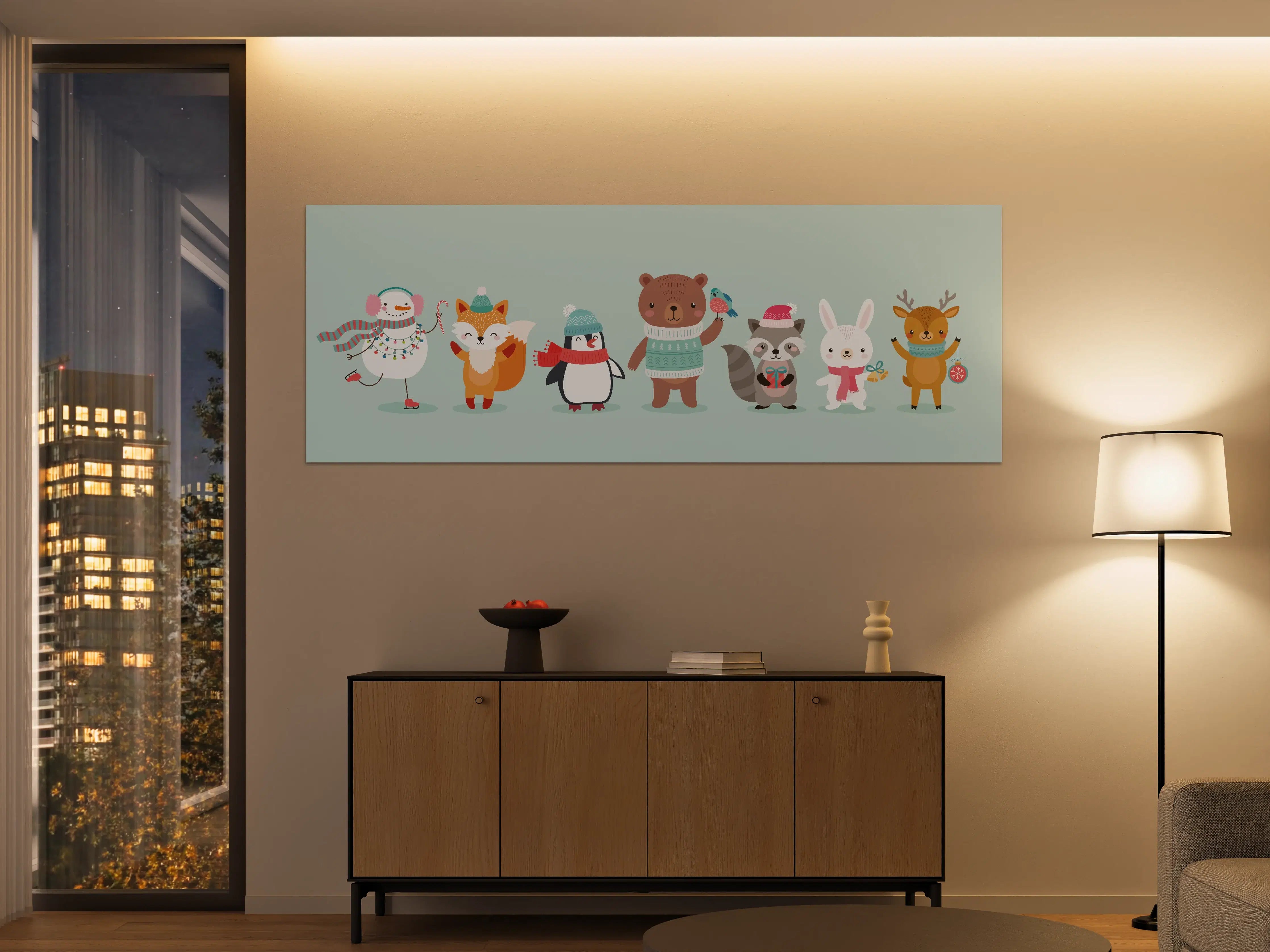 Große Wandbilder - Winterliche Tierfreunde Illustration