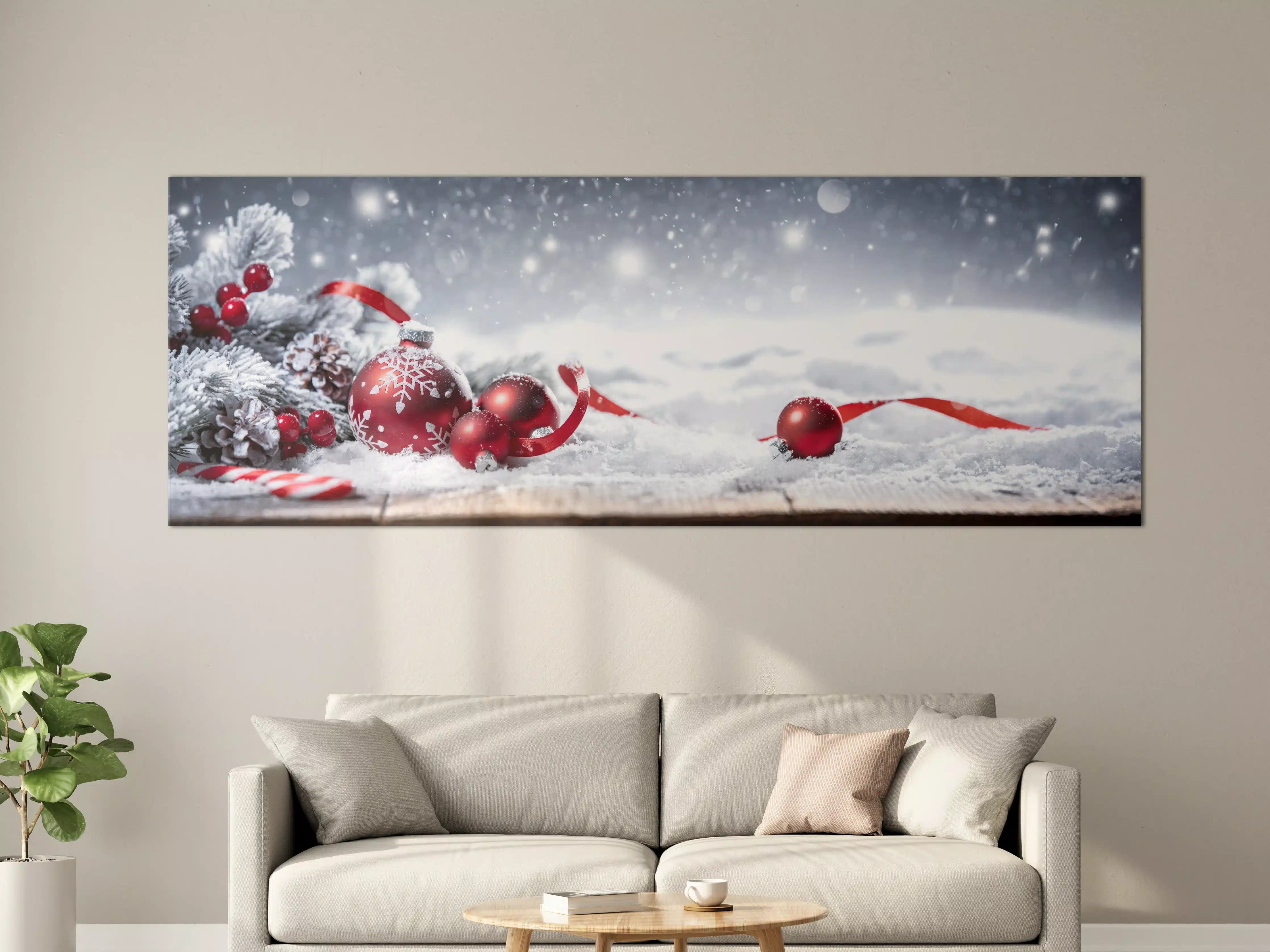 Große Wandbilder - Winterliche Weihnachtsdekoration