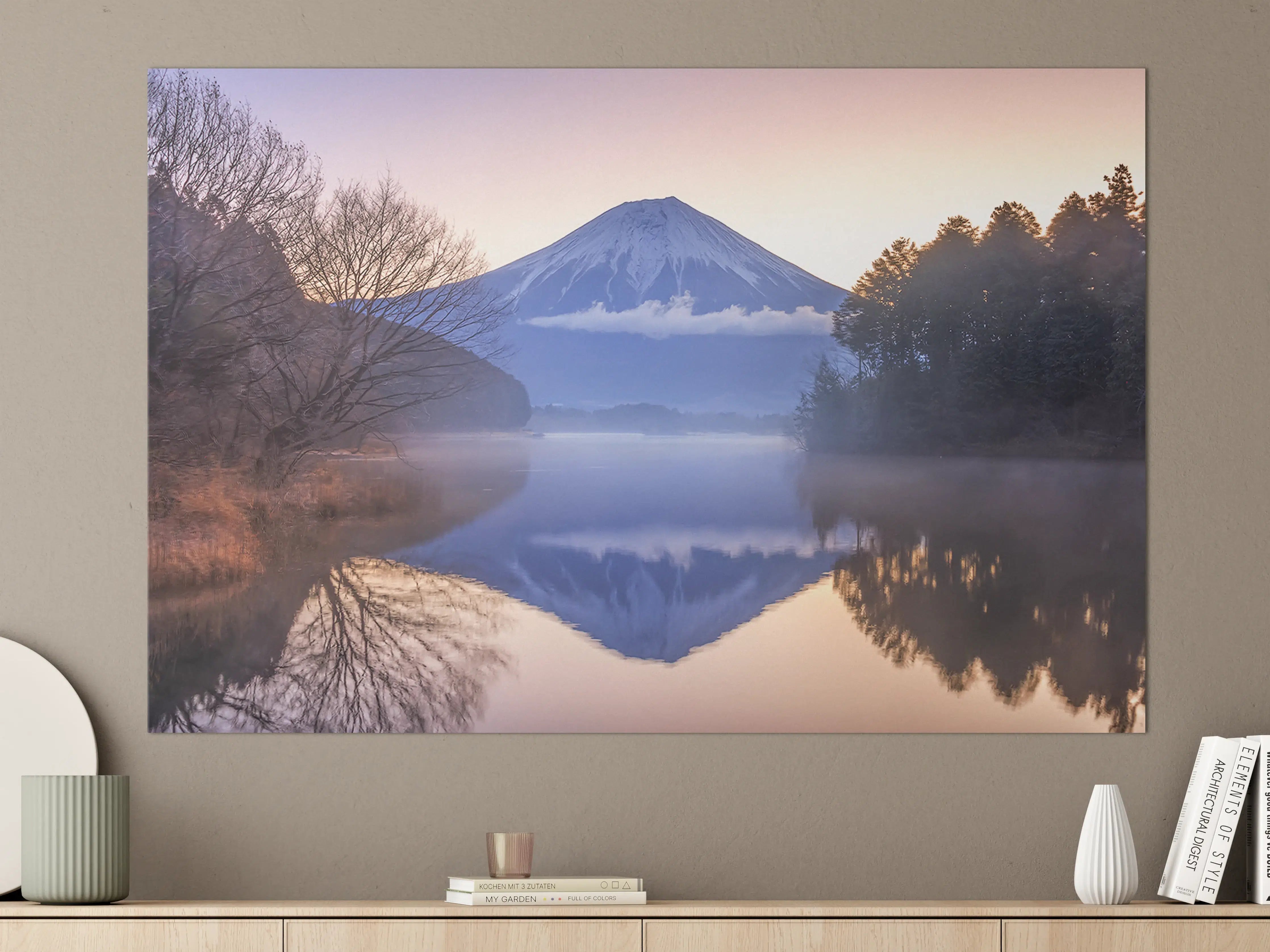 Große Wandbilder - Winterlicher Fuji-Spiegelung