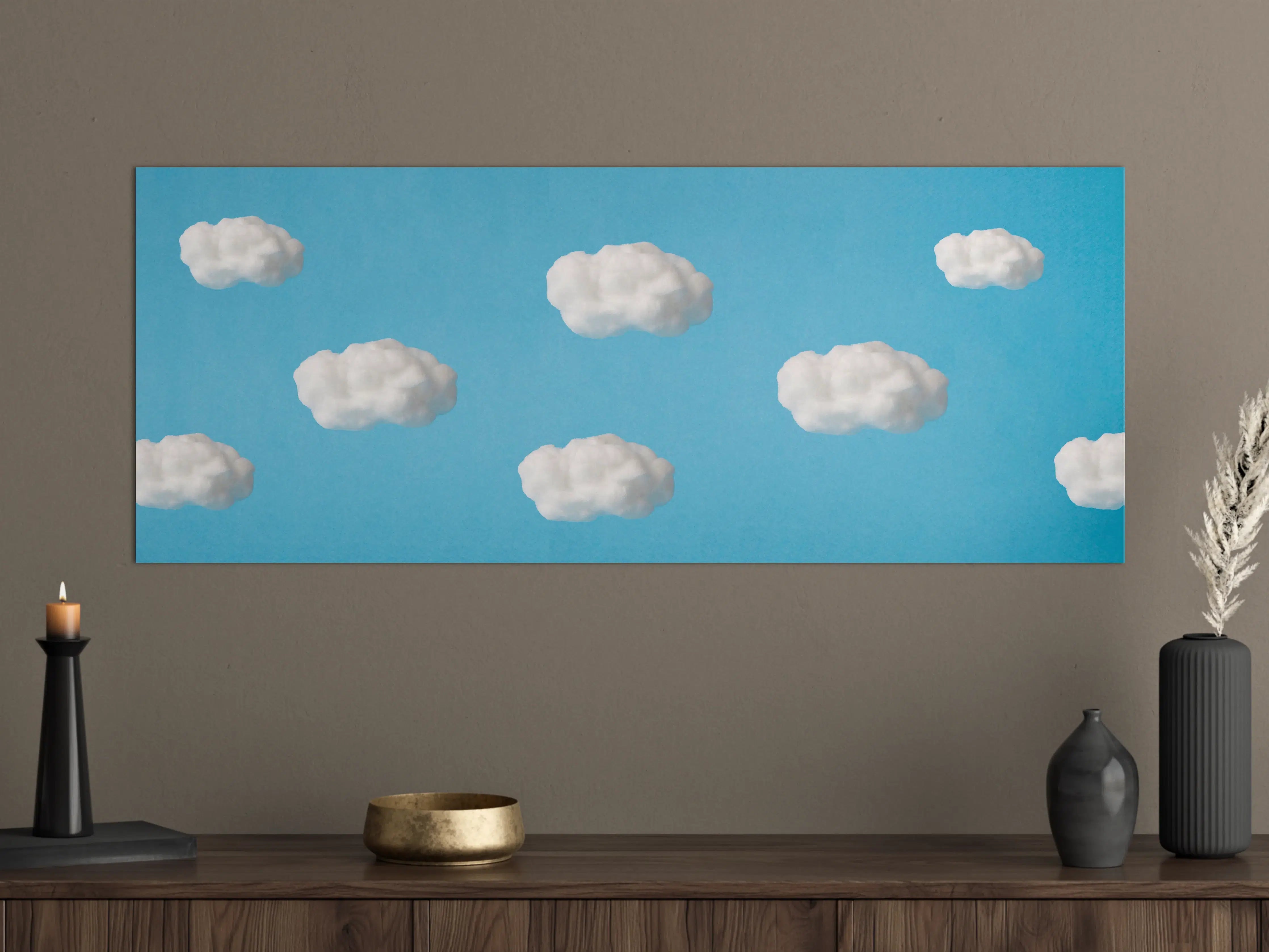 Große Wandbilder - Wolke aus Watte auf himmelblauem Hintergrund