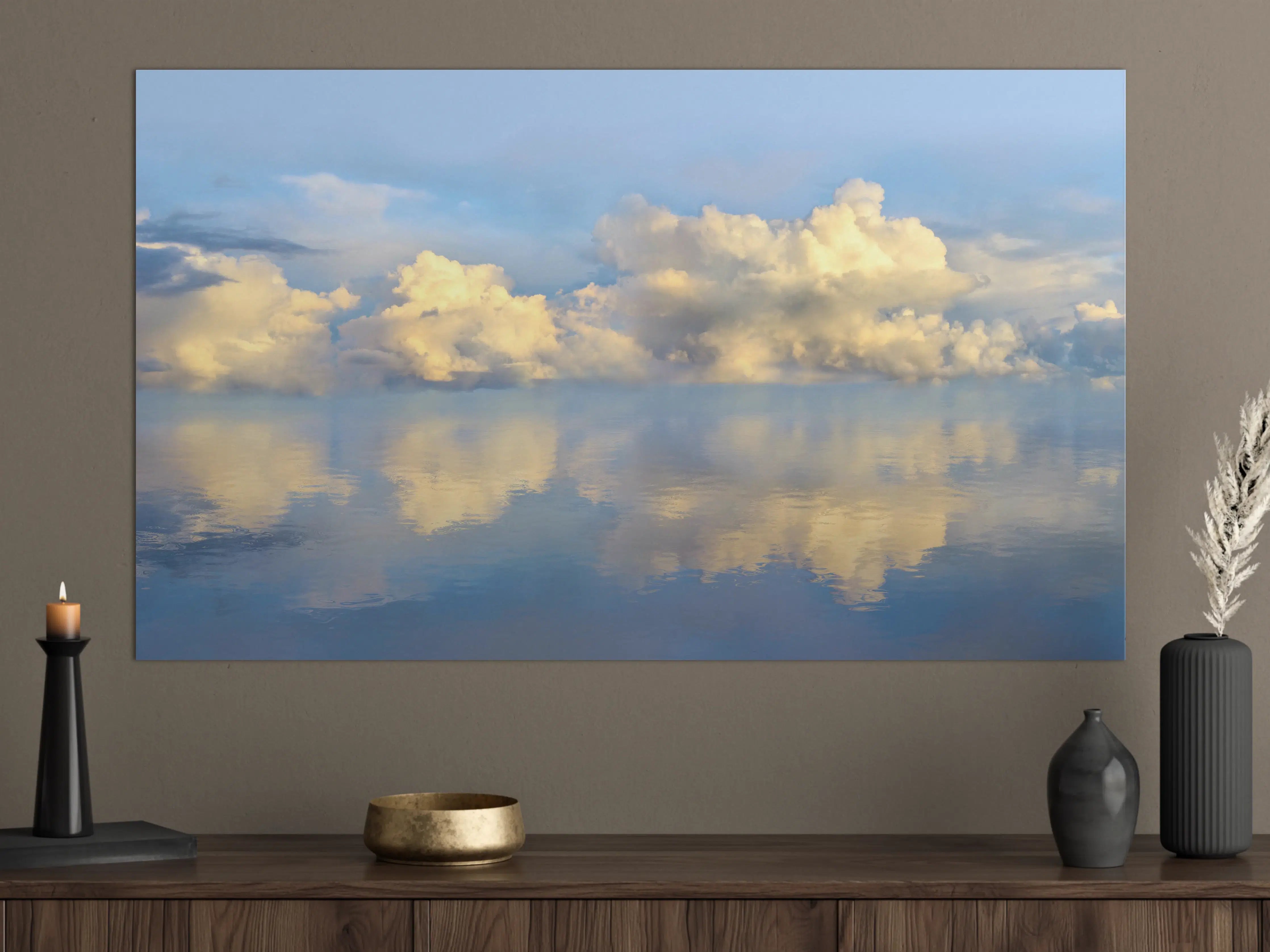 Große Wandbilder - Wolkenmeer mit spiegelnder Wasseroberfläche