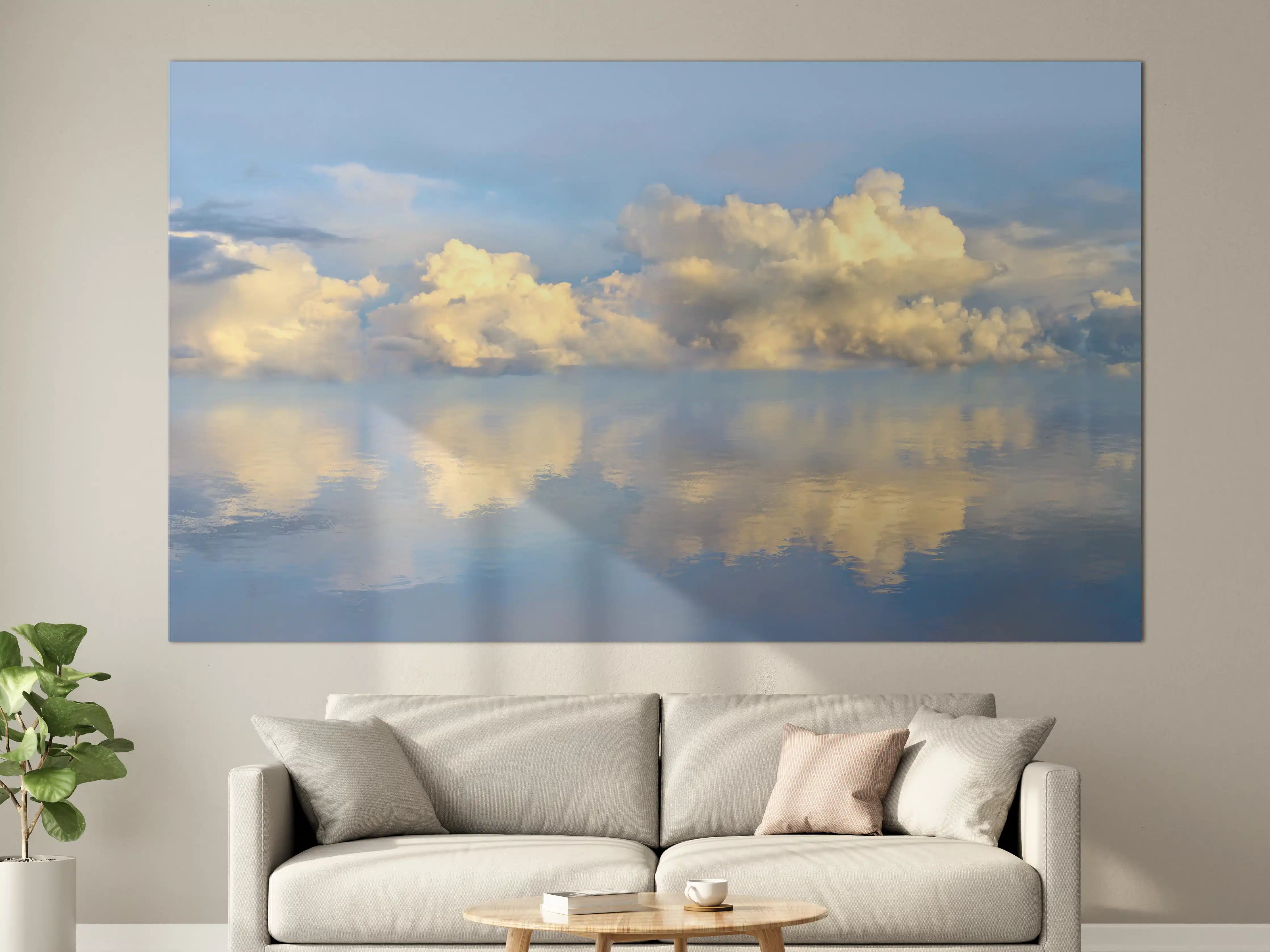 Große Wandbilder - Wolkenmeer mit spiegelnder Wasseroberfläche