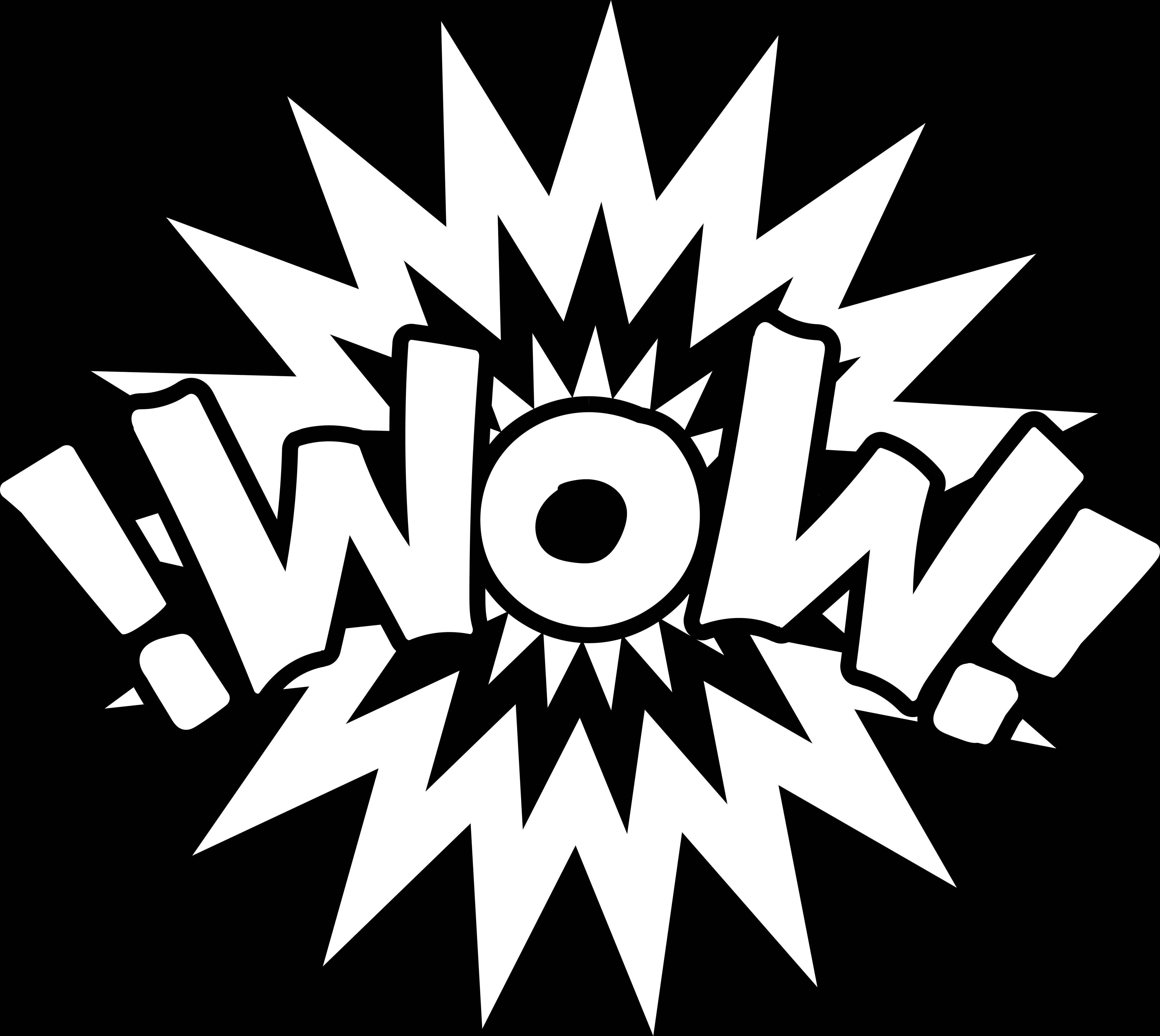 Große Wandbilder-Wow-Comic-Design in Schwarz-Weiß